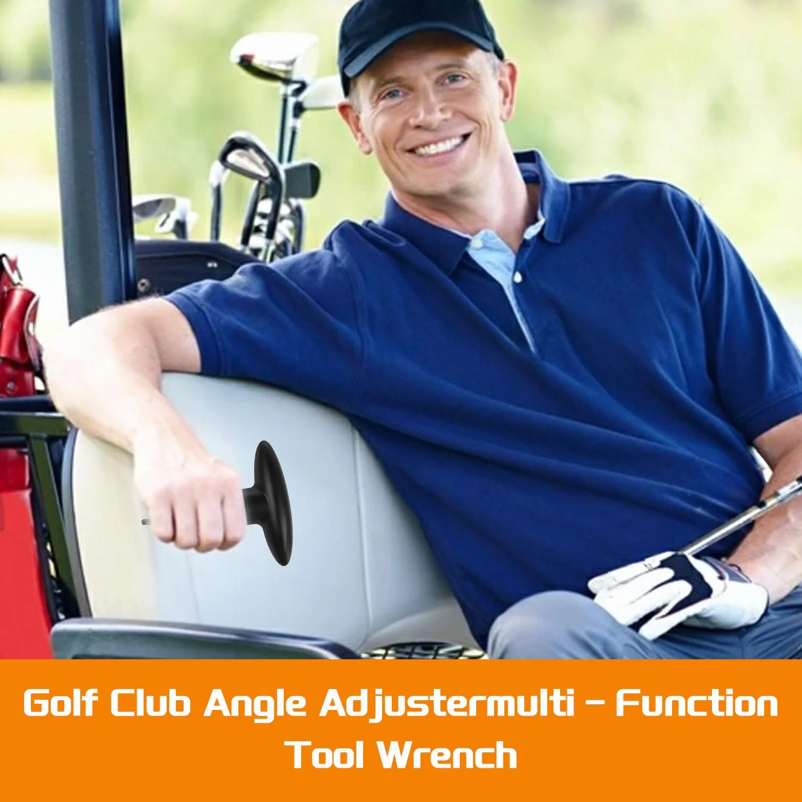 Llave de Golf Ajustable con Cabeza Protectora, Herramienta para Conductores y Palos, Negro