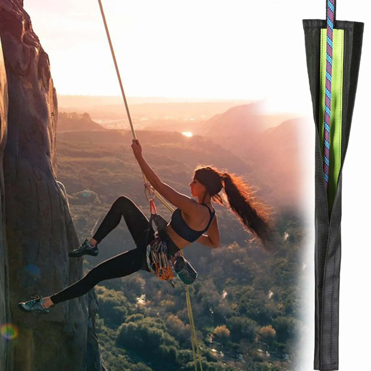 Protector de Cuerda para Escalada en Roca Doble Capa para Montañismo y Espeleología