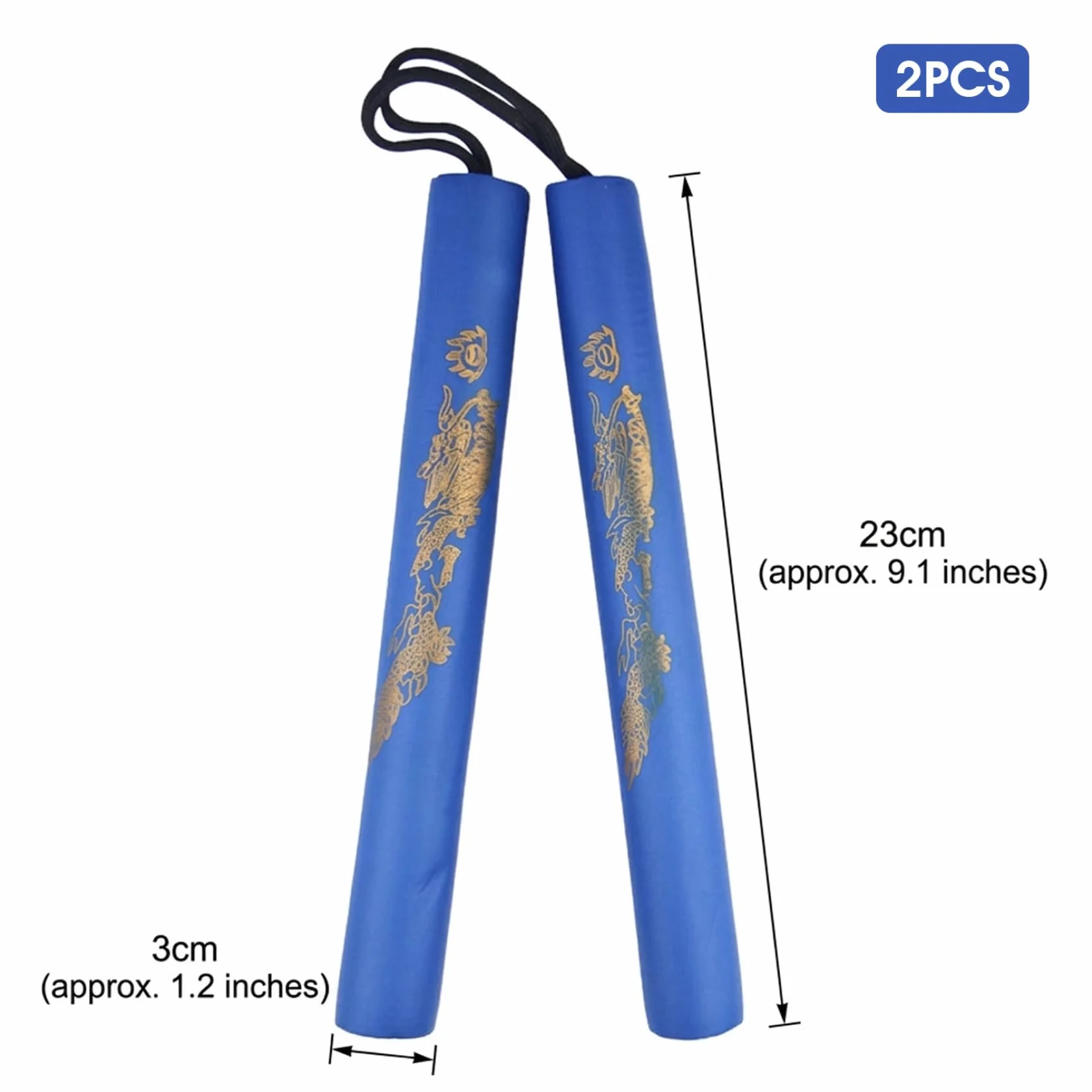 Nunchakus de Espuma Suave para Niños Principiantes Entrenamiento Seguro Azul