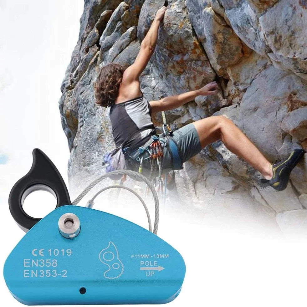 Alomejor Autofrenante Escalada Descendente Mosquetón Cuerda Pinza Agarradera