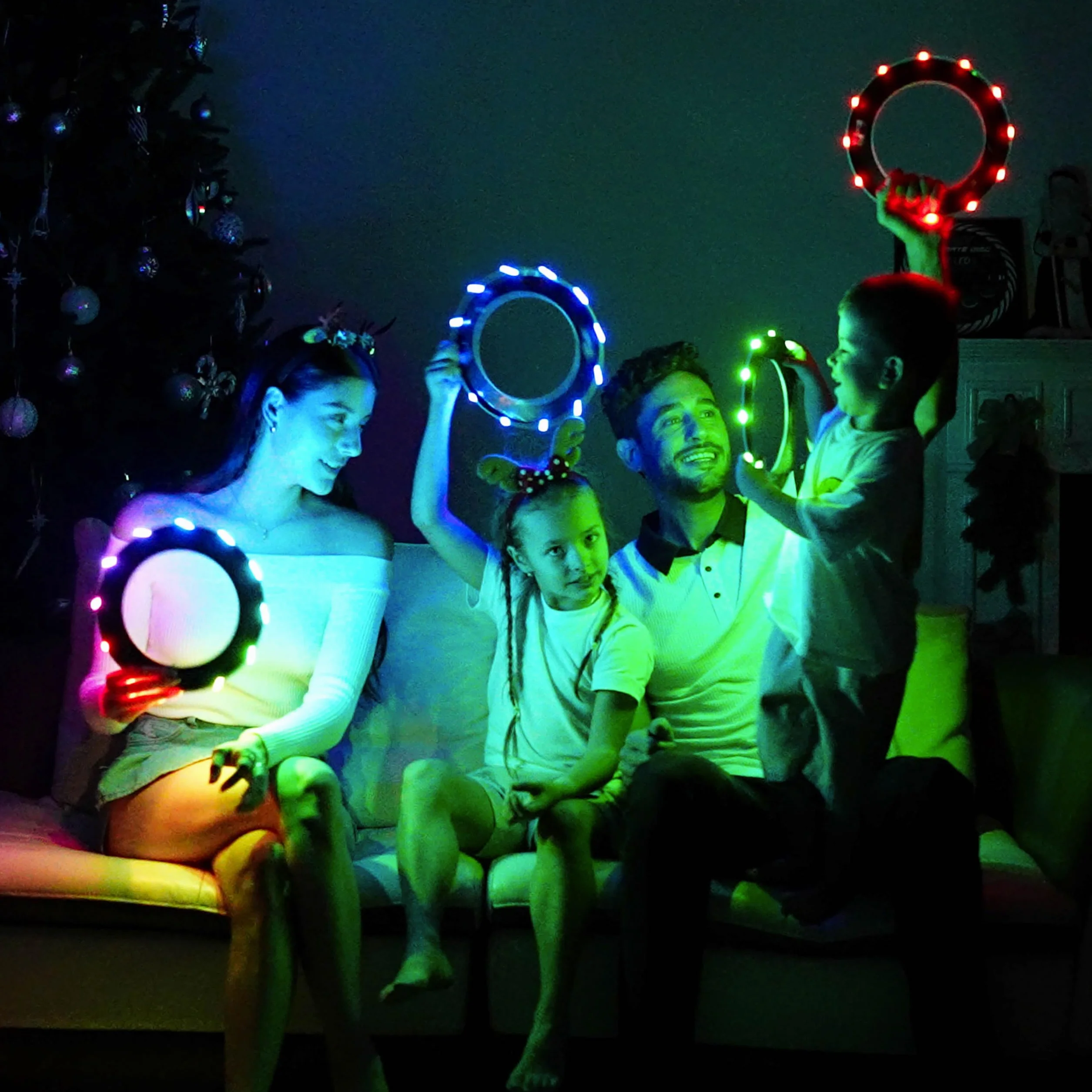 TOSY Flying Ring 12 Monocolor LEDs Impermeable Juguete para Piscina Playa Camping