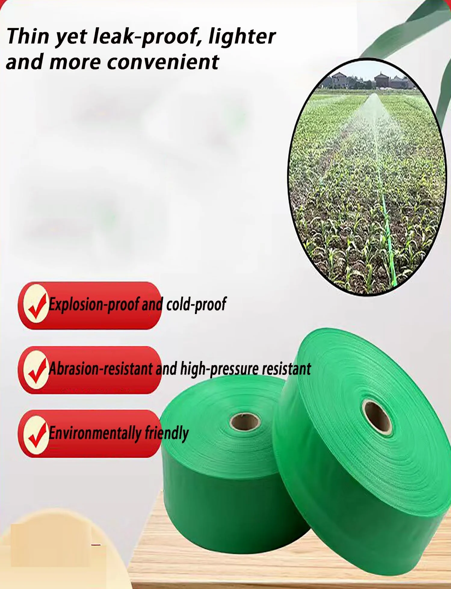 Correa de micropulverización a prueba de explosiones, manguera de riego agrícola trenzada tejida, for alta presión, manguera de riego agrícola(3inch- 50m/164ft)