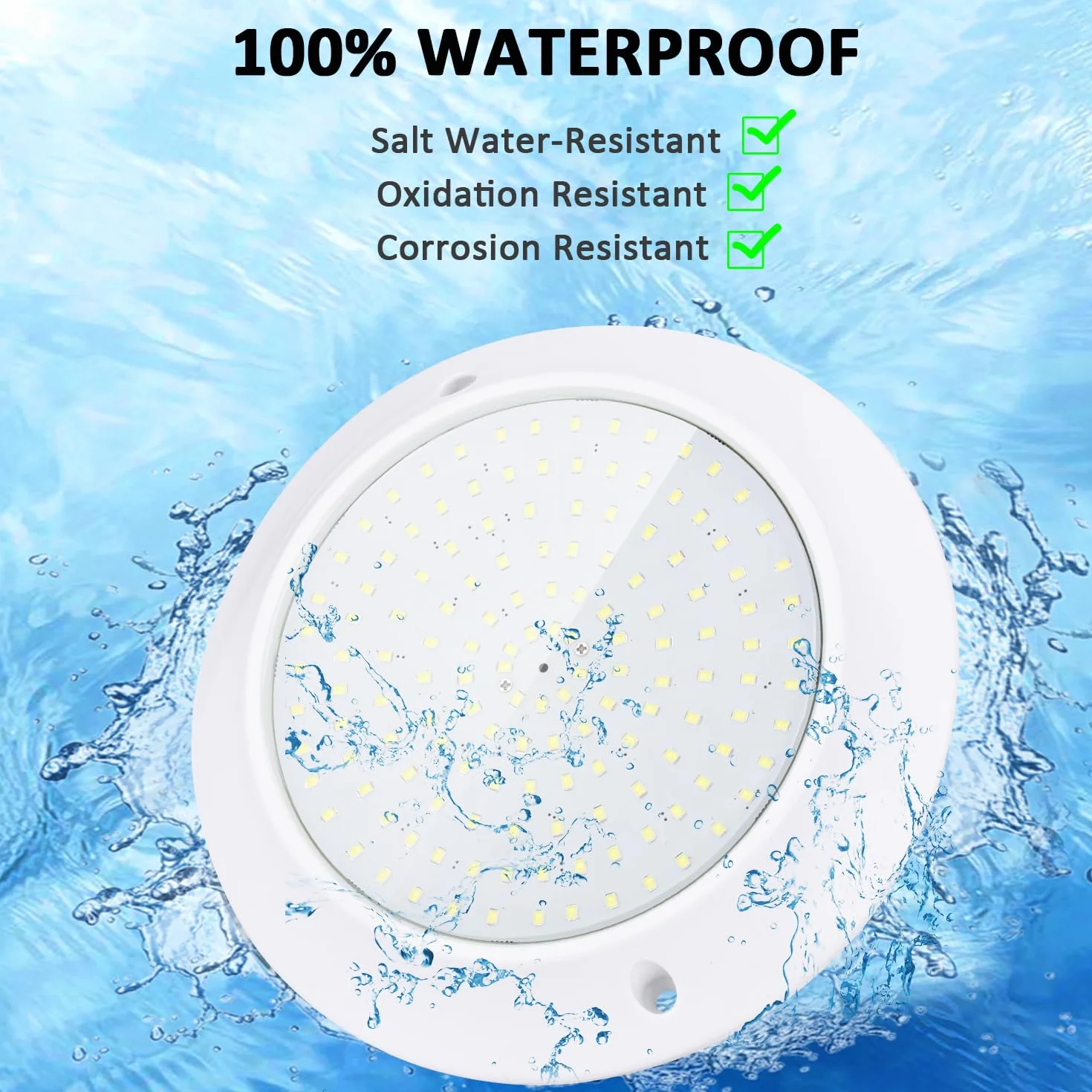 LED Proyector piscina Par56, iluminación de resina 20W 6000K, lámpara submarina IP68 PC, AC/DC 12V