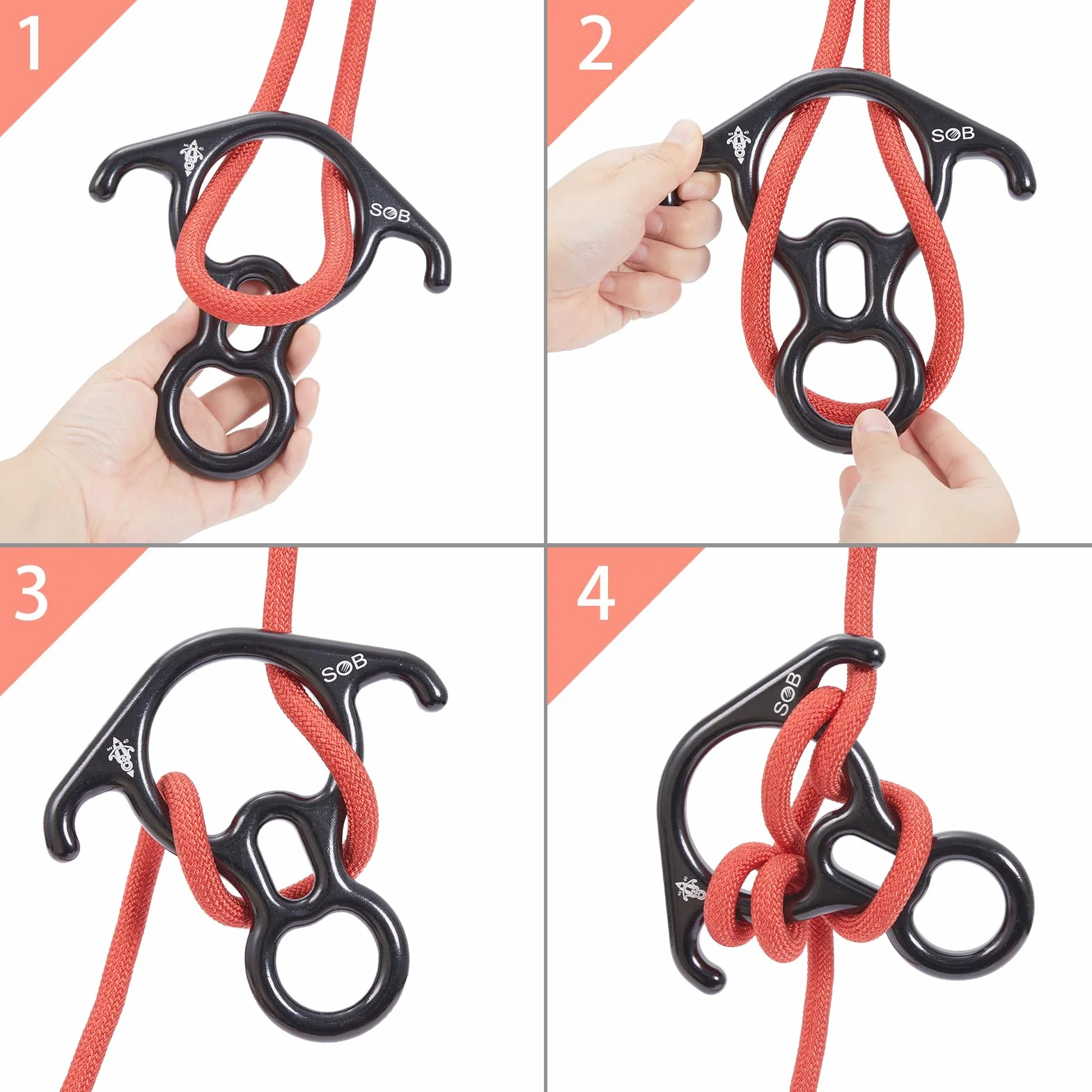 SOB Descensor de Escalada Figura 8 Anillo Aleación de Aluminio de Magnesio para Montañismo Rescate