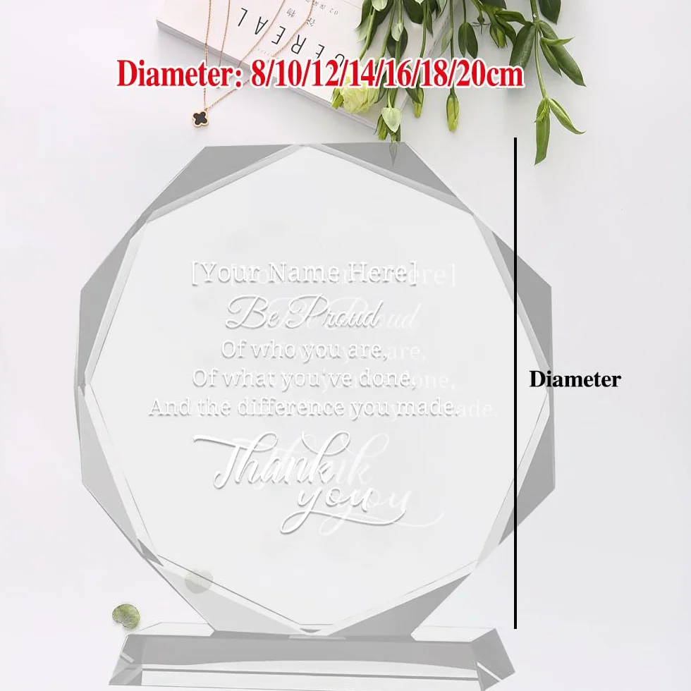 Trofeo de Cristal Personalizado con Grabado Profundo, para Eventos Empresariales y Deportivos
