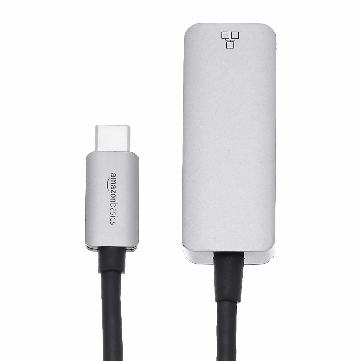 Amazon Basics Adaptador USB 3.1 Tipo C a Gigabit Ethernet RJ-45 Aluminio Gris