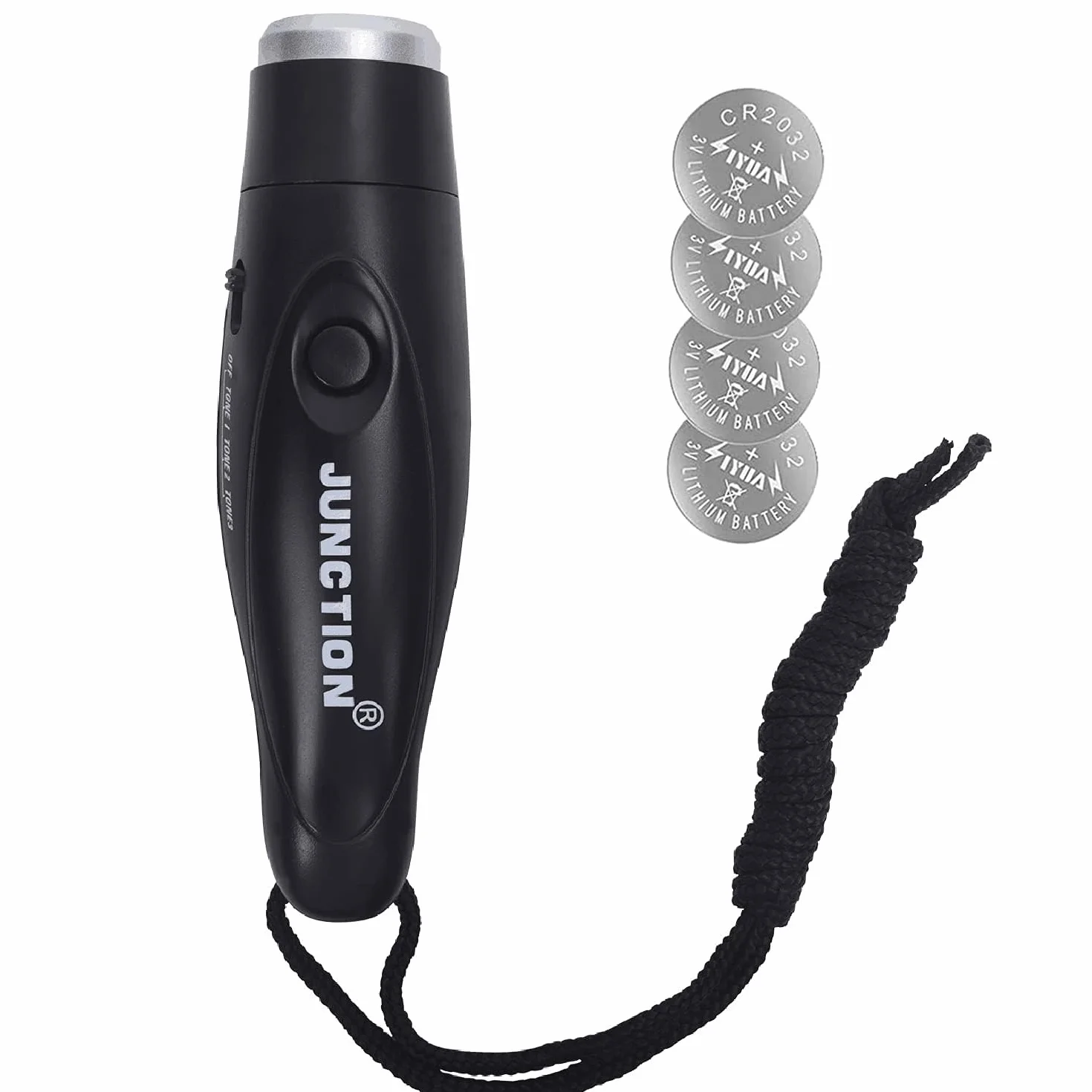 XREXS Silbato Electrónico de Mano con Batería para Deportes, Camping y Emergencia