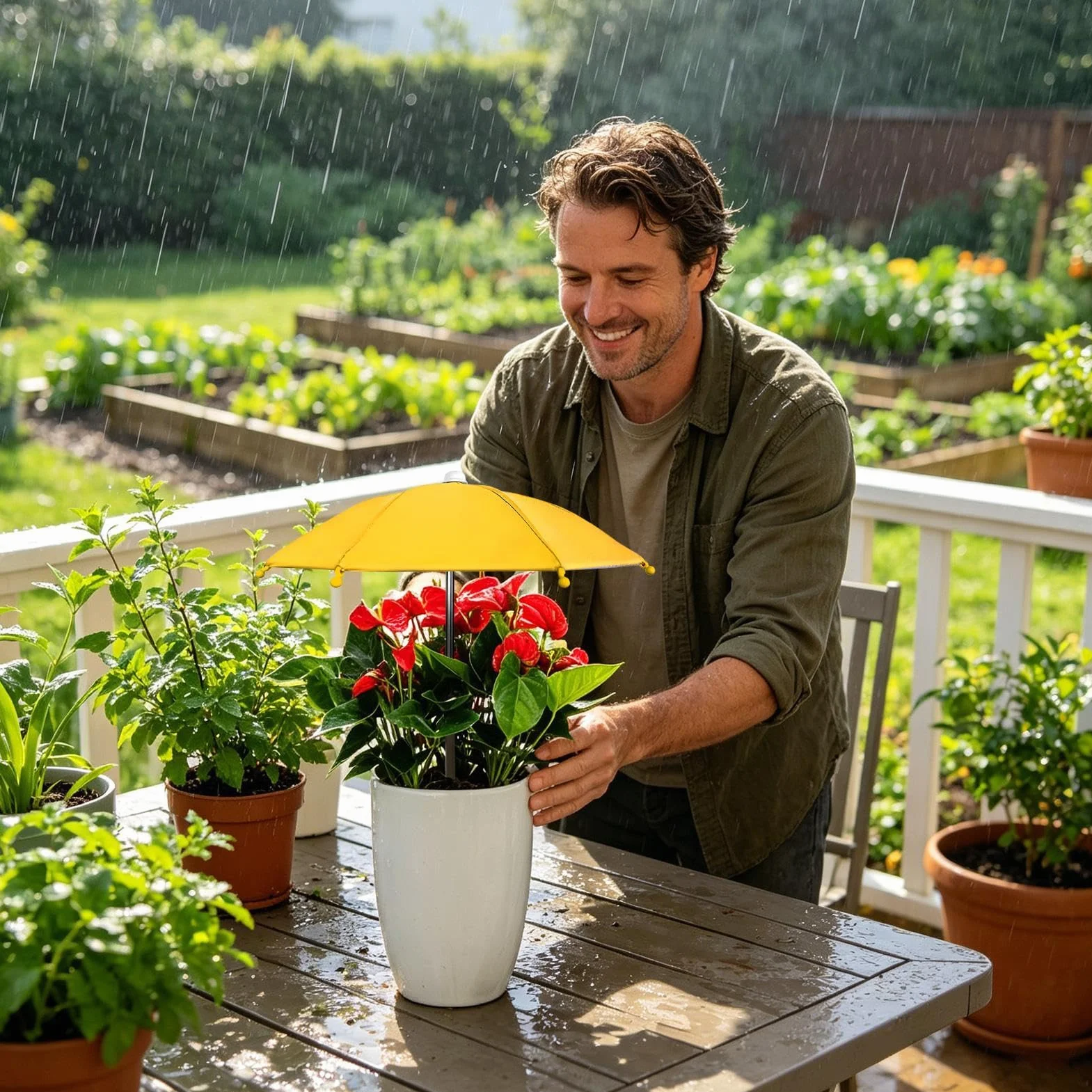 Paraguas para Plantas Exterior | Sombra sombrilla para Plantas en macetas y parterres jardín | Pequeñas sombrillas jardín | Planta protección UV Dan Sombra los Paraguas para defenderse Sol abrasador