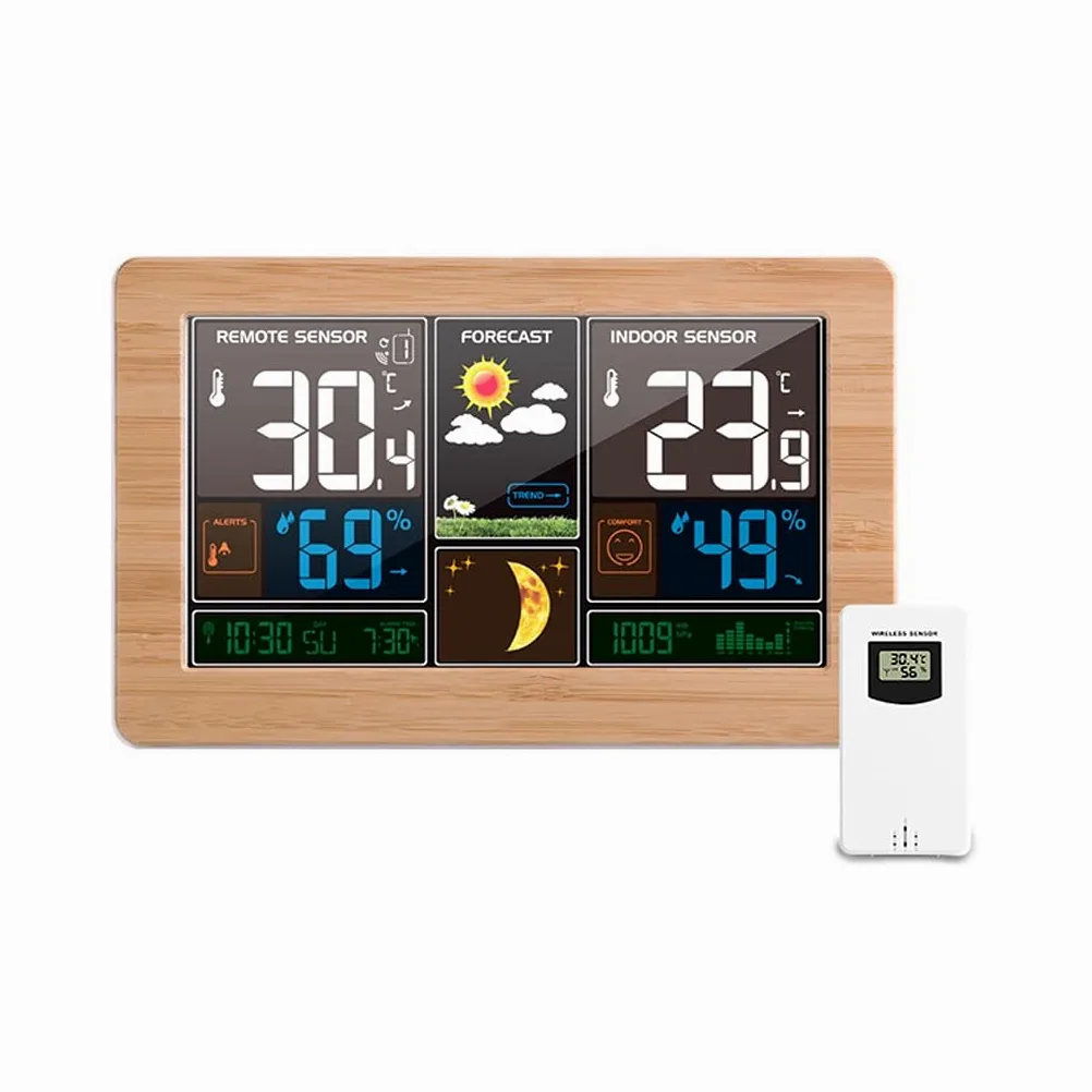 JFDBGU Temperatura Humedad Sensor inalámbrico Indoor Higrómetro Exterior Termómetro de Pared Barómetro de Pared Pronóstico de la estación meteorológica(3-Pack)