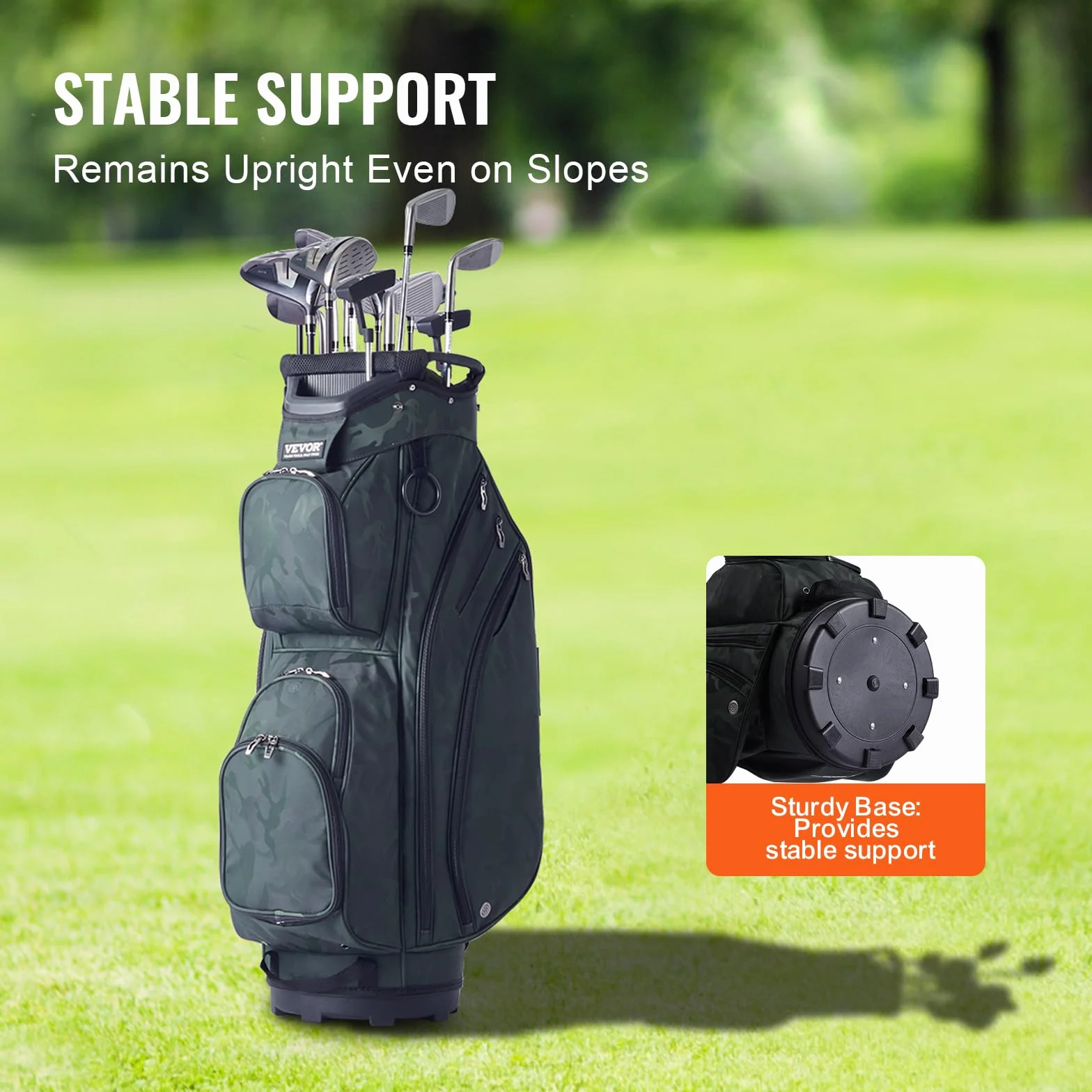VEVOR Bolsa para Carrito de Golf 14 Vías, Organizadora Divisora, Bolsa de Soporte Duradera con Asas y Cubierta Antipolvo