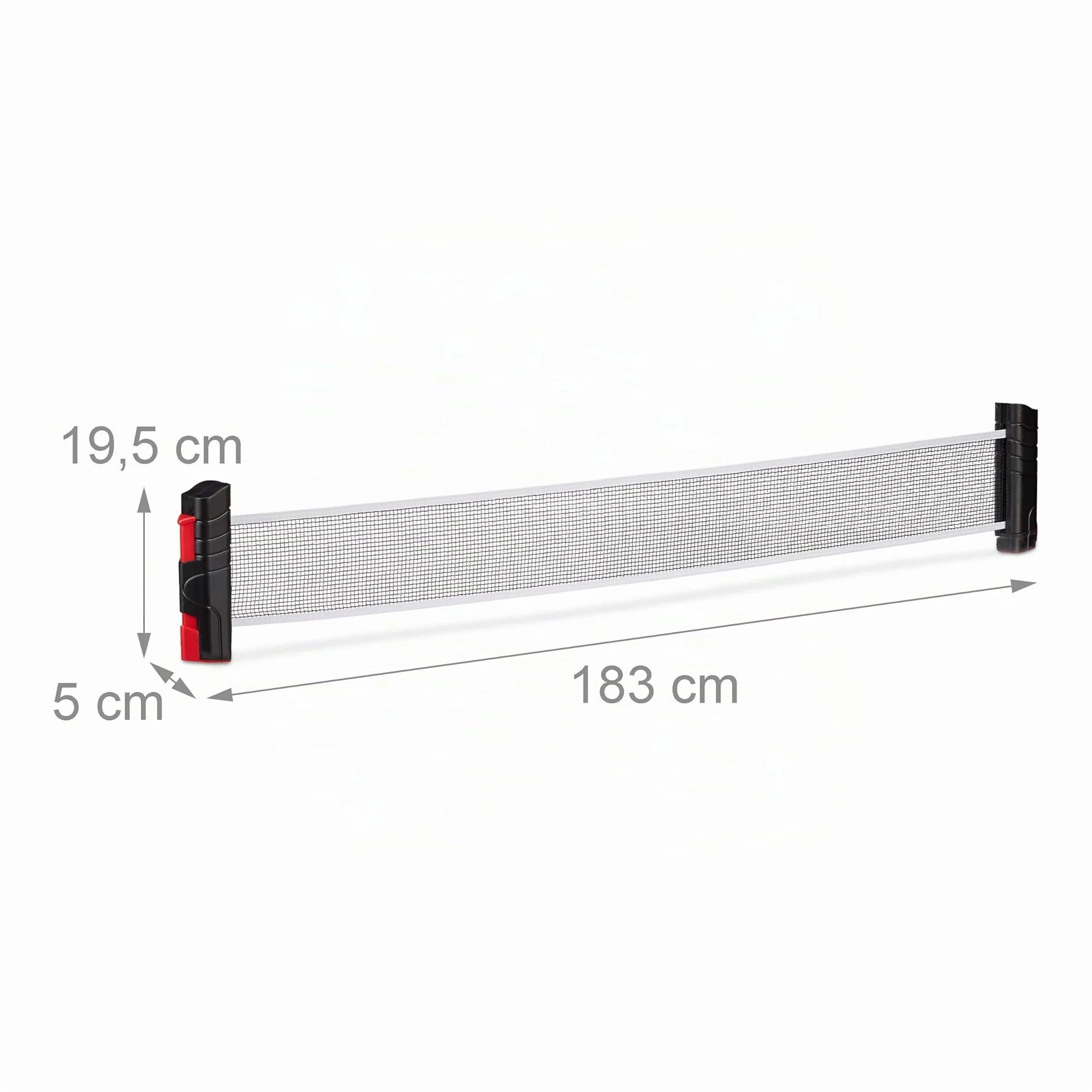 Relaxdays Red Ping Pong Extensible para Mesas con Tablero de hasta 5 cm, Negro y Rojo