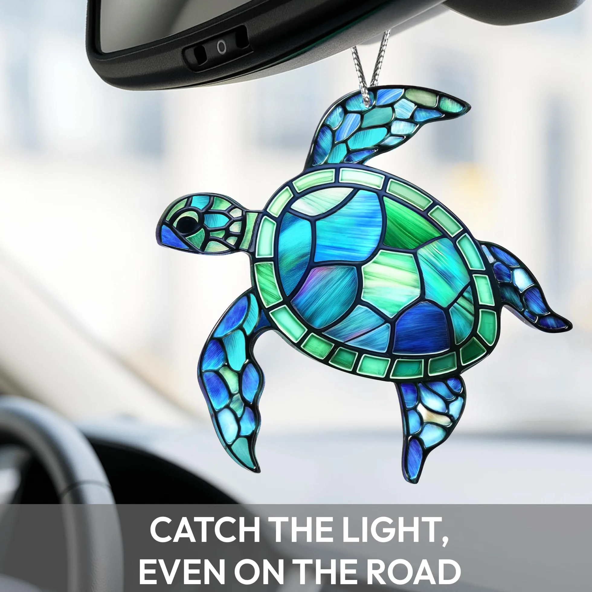 Atrapasoles Tortuga de Acrílico, Atrapa Sol y Atrapaluz para Ventana, Adorno Colgante Decoración Hogar y Jardín, Suncatcher Estilo Vitral Turquesa, Regalo para Mujer, Amantes del Mar, Casa Nueva