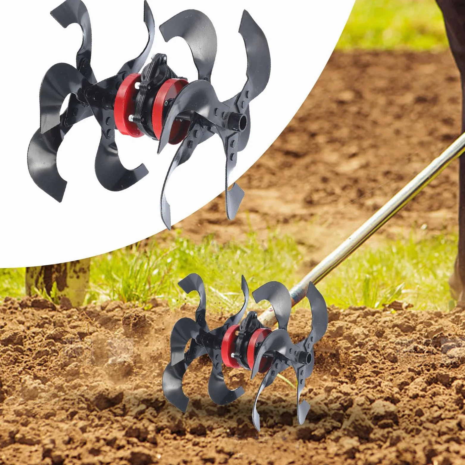 Arado Para Cortacésped Accesorio Cultivador | Herramienta de Jardinería y Césped para Cultivo de Suelo Tractor Campo Jardín Hogar Usuarios Domésticos y Profesionales