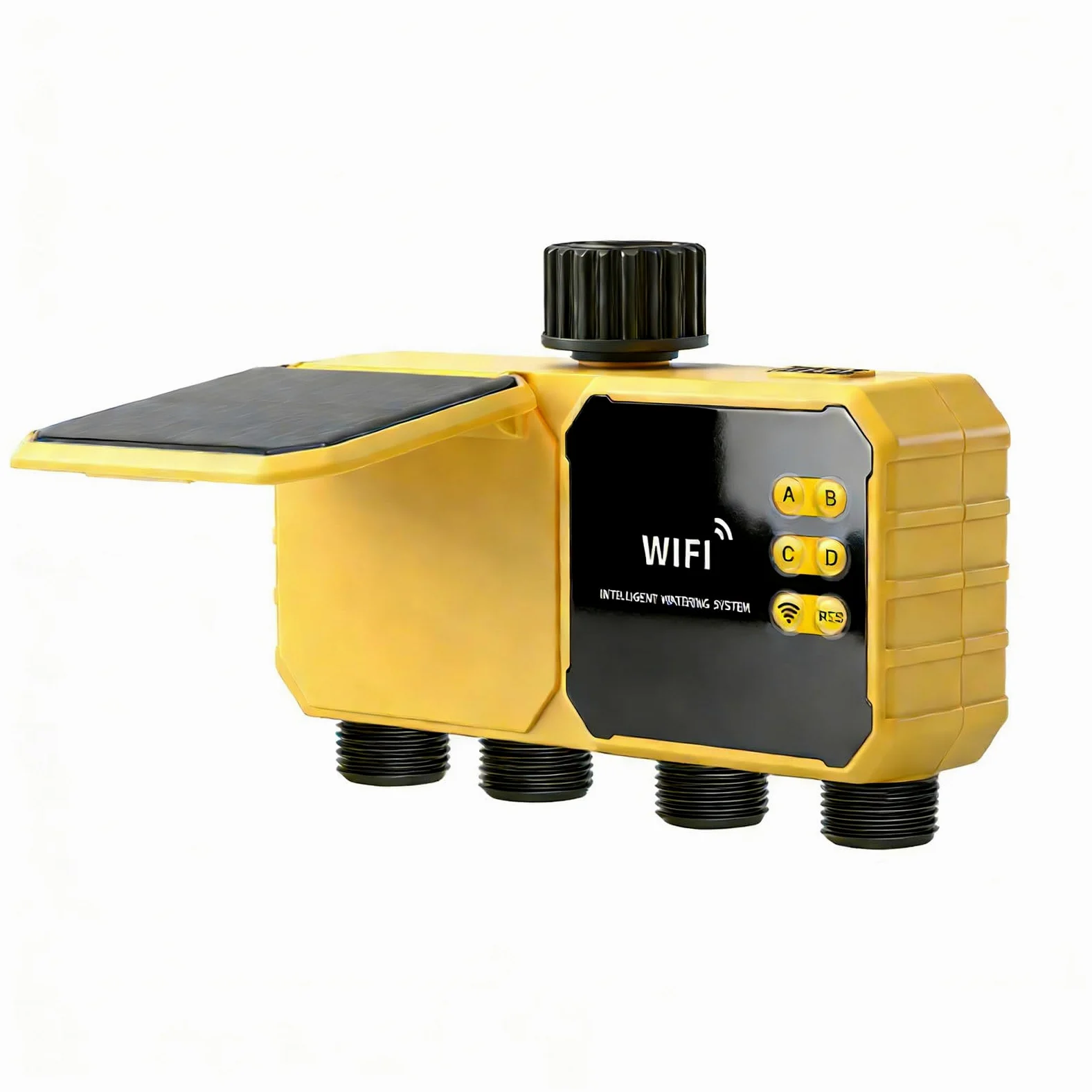Goshyda Temporizador de Riego Inteligente con Sensor de Lluvia, Controlador de Válvula de Agua con Energía Solar, de Riego de Jardín Fácil de Usar para Patio Exterior, Control WiFi