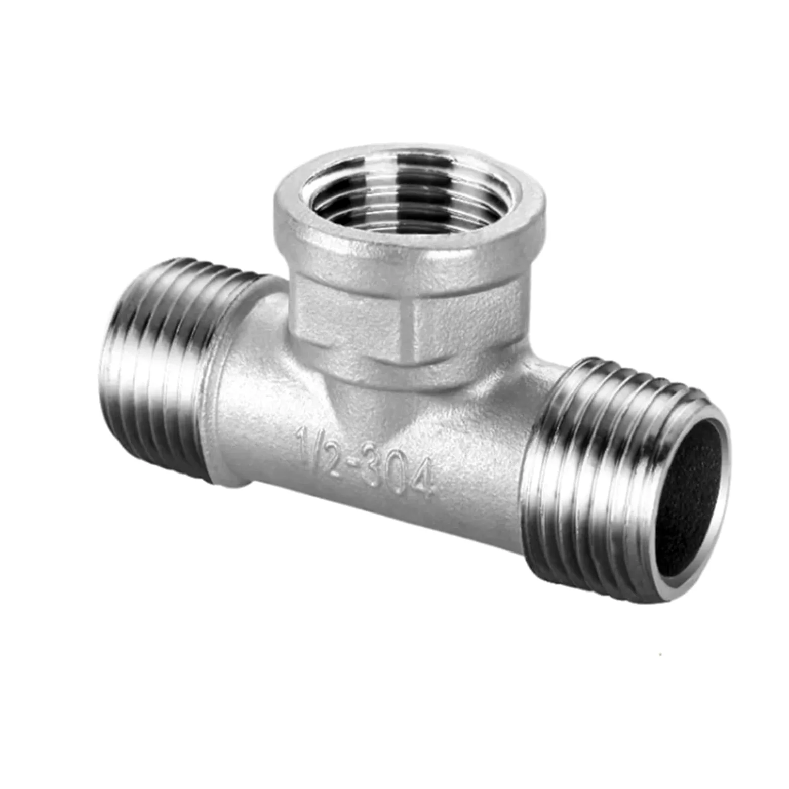 Conexión en T de 3 vías con rosca macho + macho + hembra, DN6/DN8/DN15/DN25, 1/4", 1/2", 3/4", 1" y 1-1/4", de acero inoxidable 304.(Orange,1")