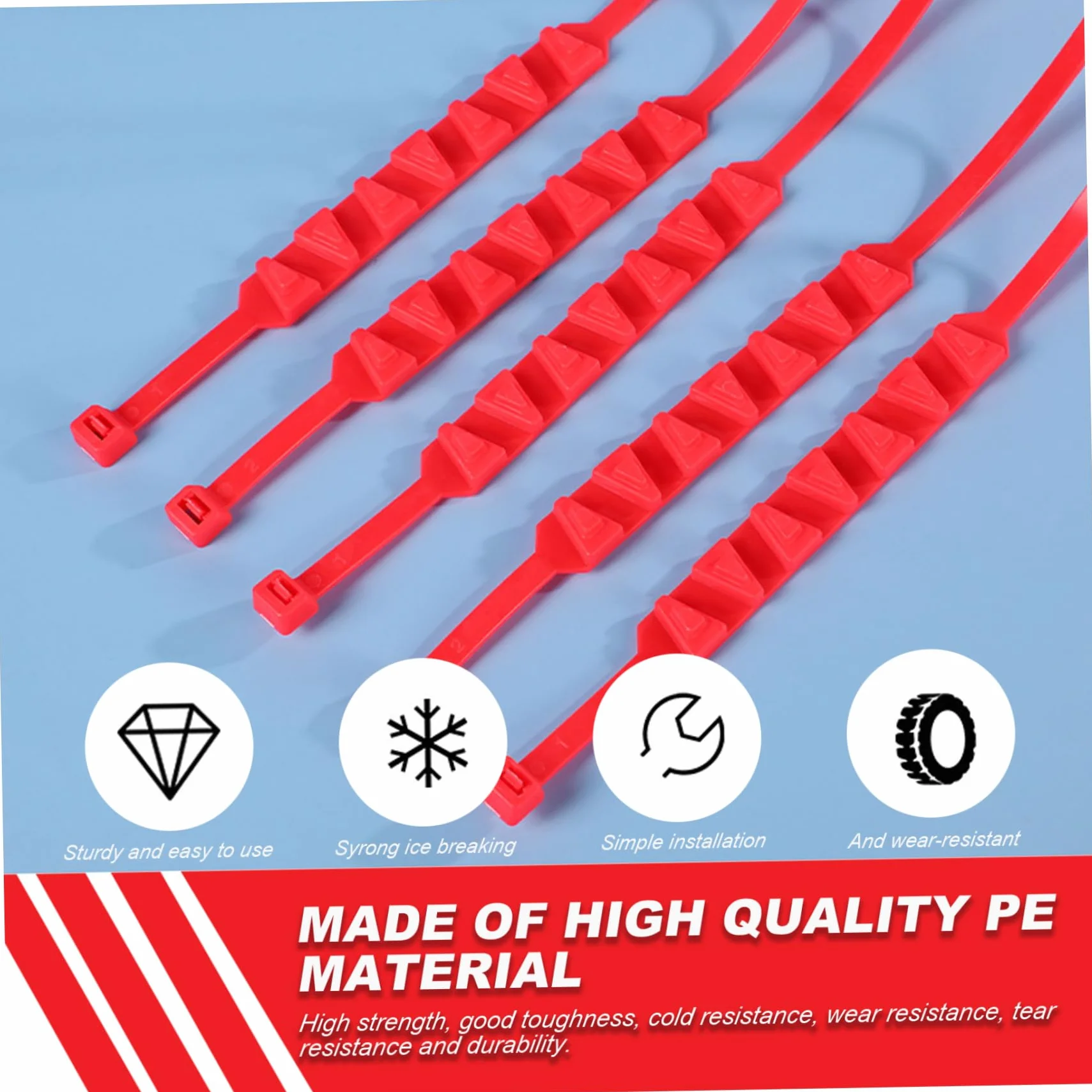 Cadenas de nieve universales para bicicleta electrónica 10 piezas nylon antideslizante