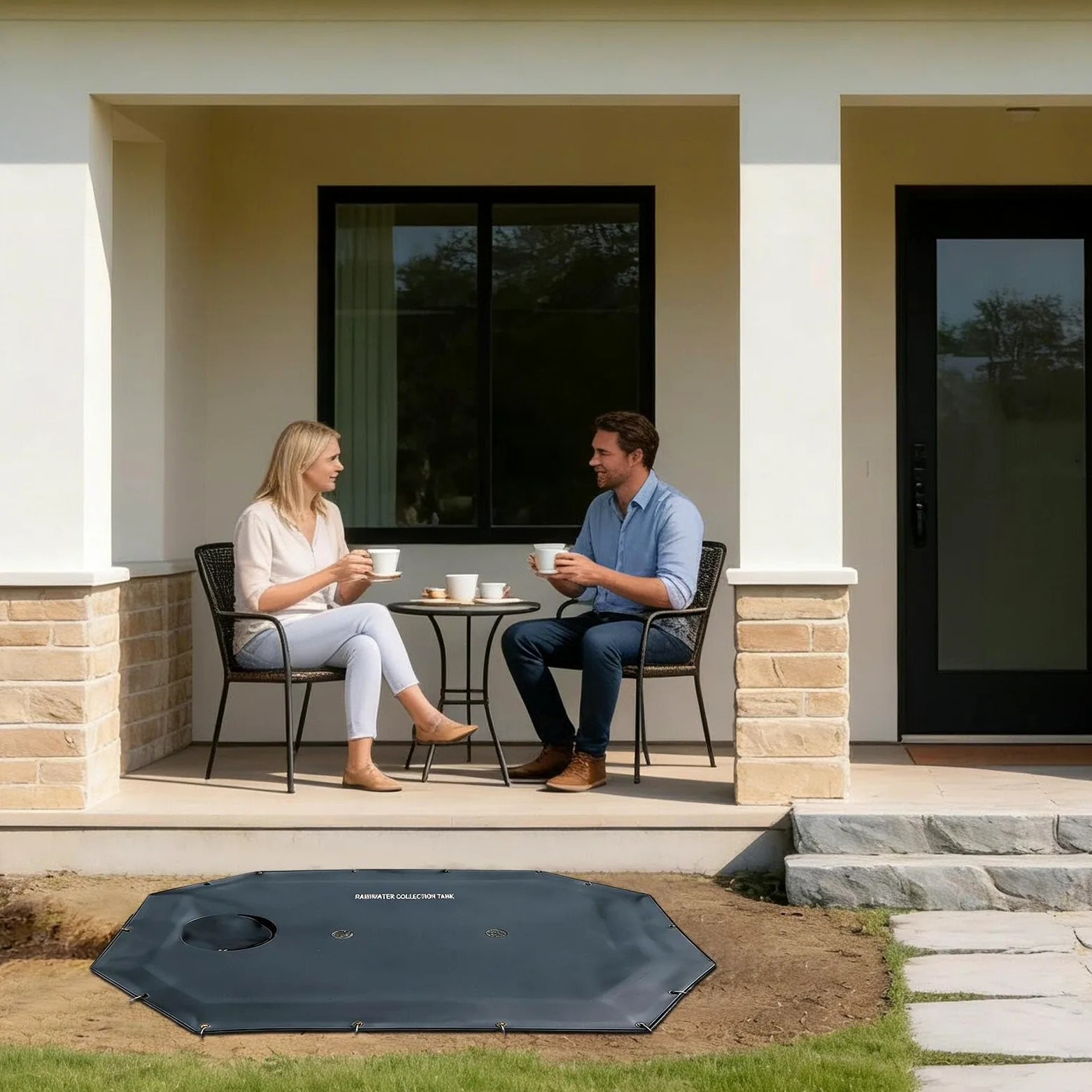 Recolección de Agua Pluvial Almacenamiento Subterráneo de Agua Pluvial | Colector de Elevada Capacidad para Agua para Jardín Exterior Patio Trasero Césped Terraza Entrada de Automóviles Riego Pasa