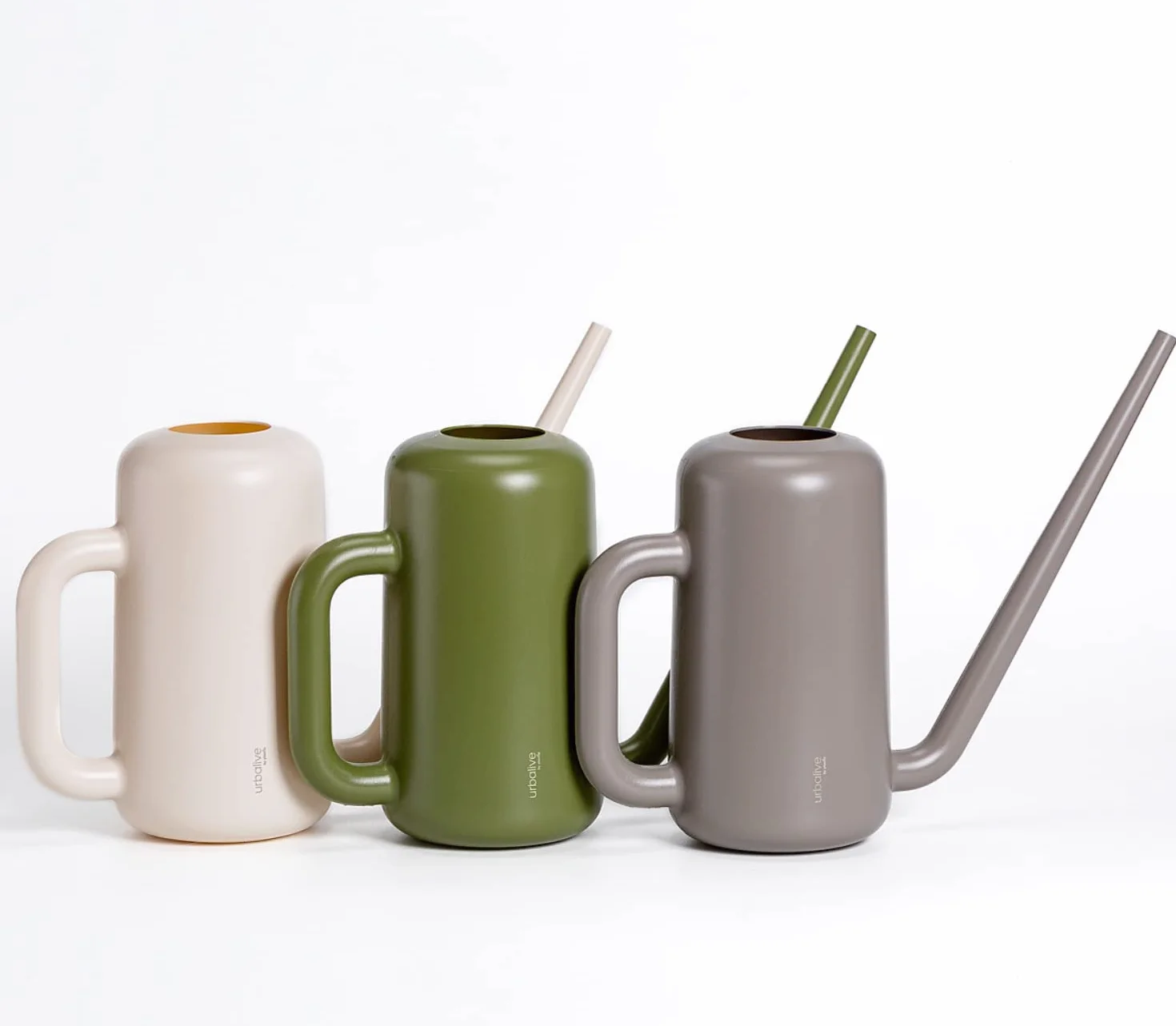 Plastia Regadera Pequeña para Plantas de Interior 1,8 L – Regadera Plantas con Pico Largo para Riego Fácil – Regaderas Jardín de Plástico Reciclado, Marfil