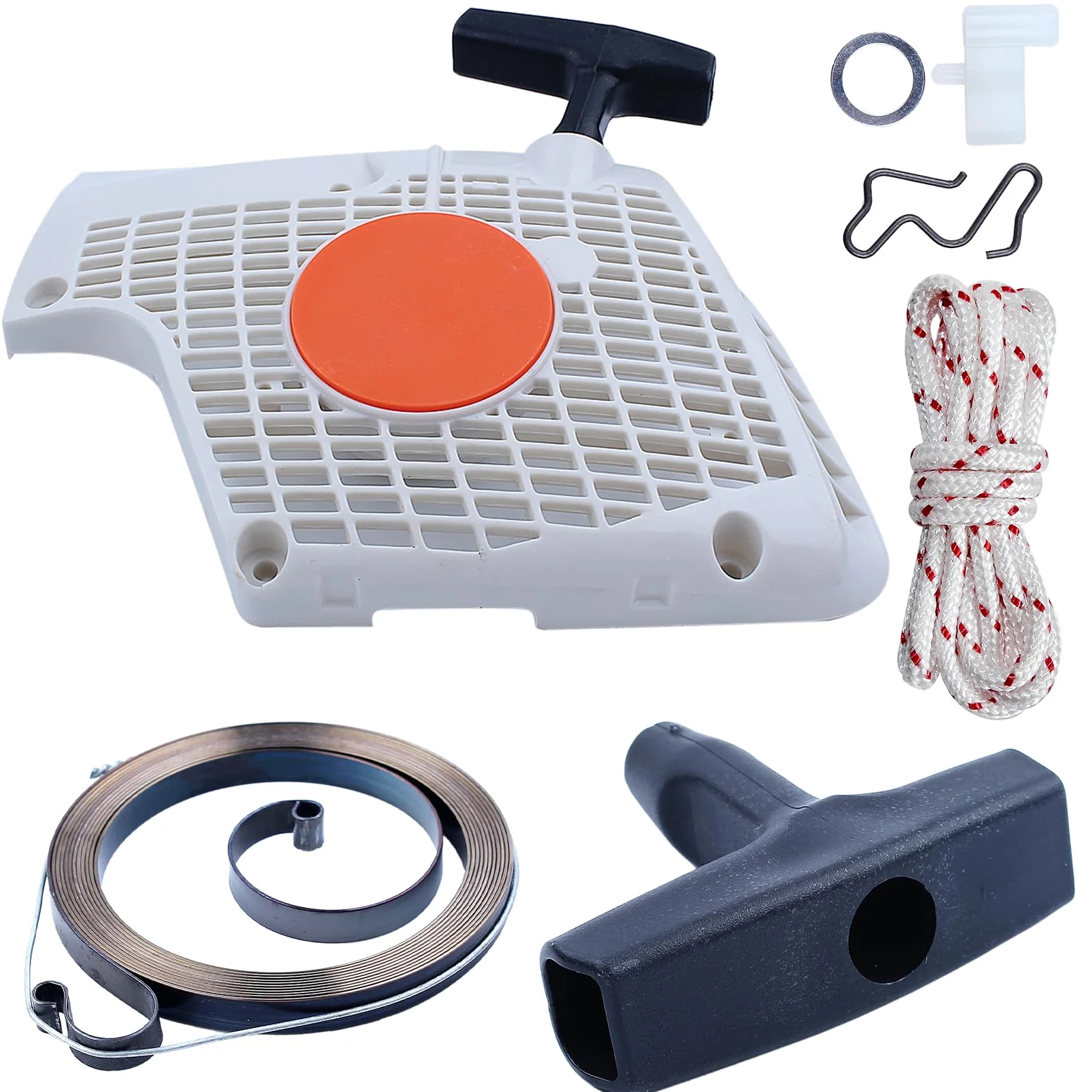 Kit de Agarre de Cuerda con trinquete de Resorte Adecuado para Arranque de Retroceso, Compatible con Motosierra MS270, MS280, MS270C, MS280C, MS 270 y 280. Pieza de Repuesto.