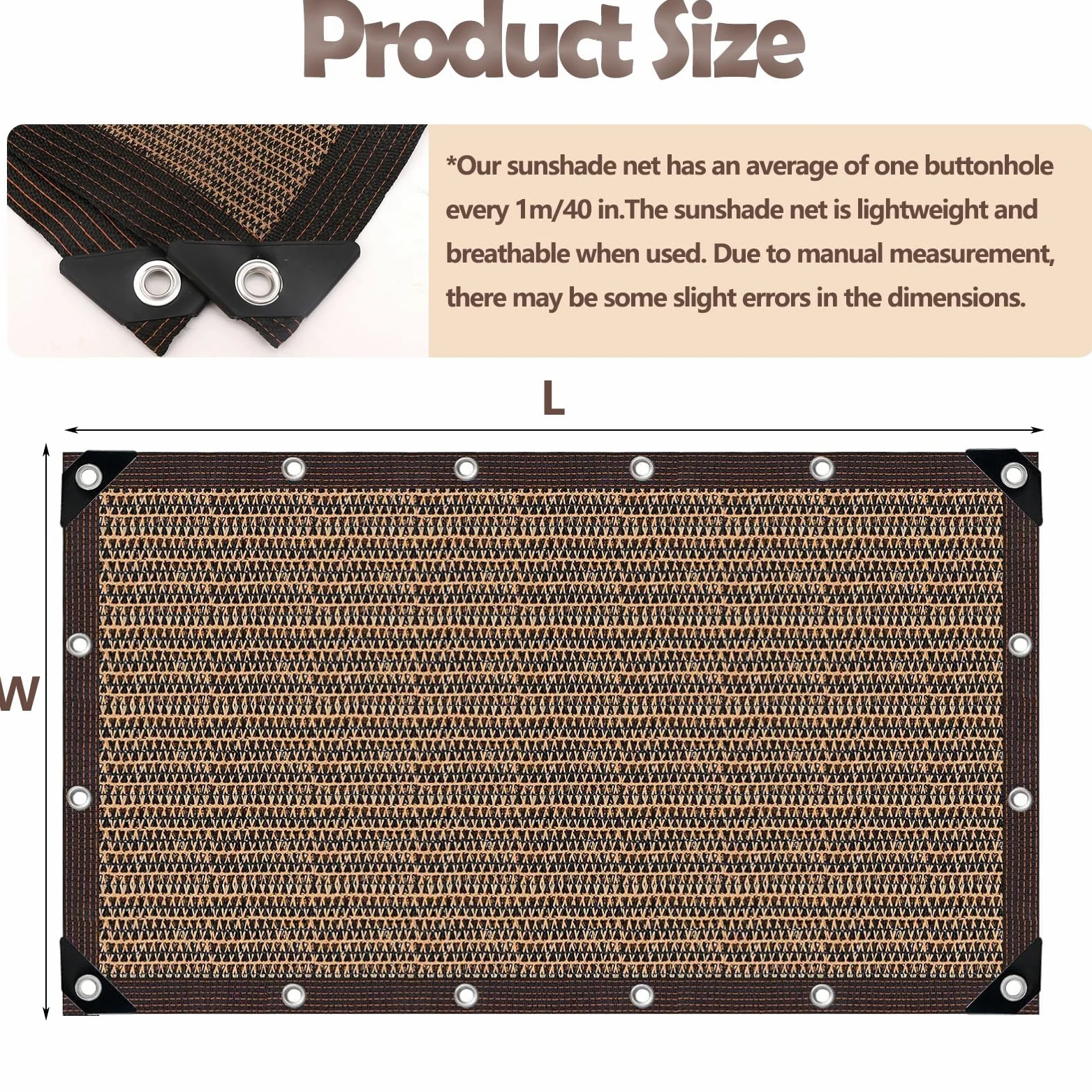 Toldo Vela de Sombra Rectangular, Malla Sombra para Jardin Exterior Protección UV del 90%, 2x2 2x3 3x3 3x4 3x5 4x4 4x5 4x6 5x5 6x4 Tela de Sombra con Ojales, Color del café(3x5m)