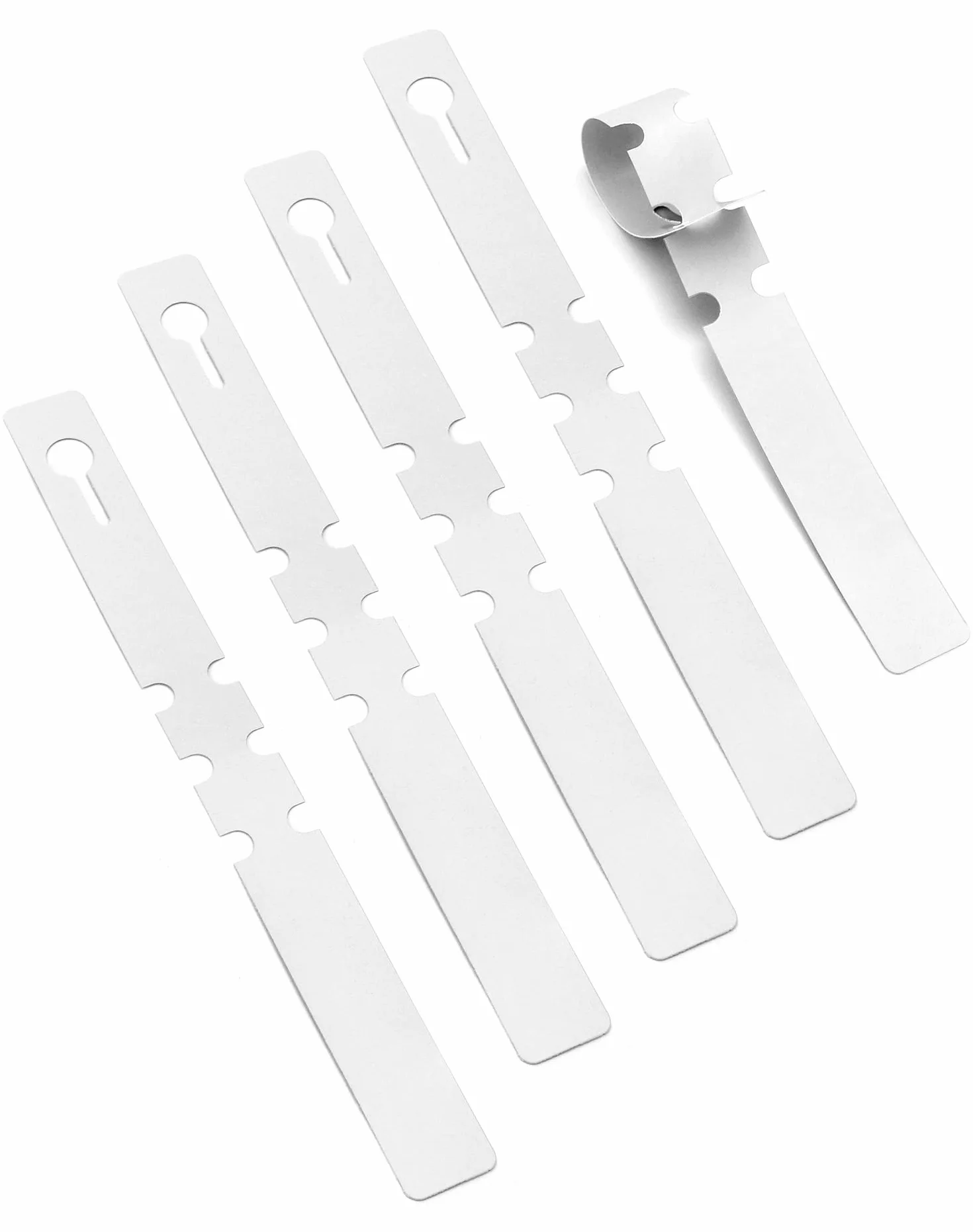 QWORK® 300 Piezas Etiquetas Plantas de Plástico, Etiqueta Jardinería Impermeables, Etiquetas Colgantes Envolventes 2x21cm, Blanco