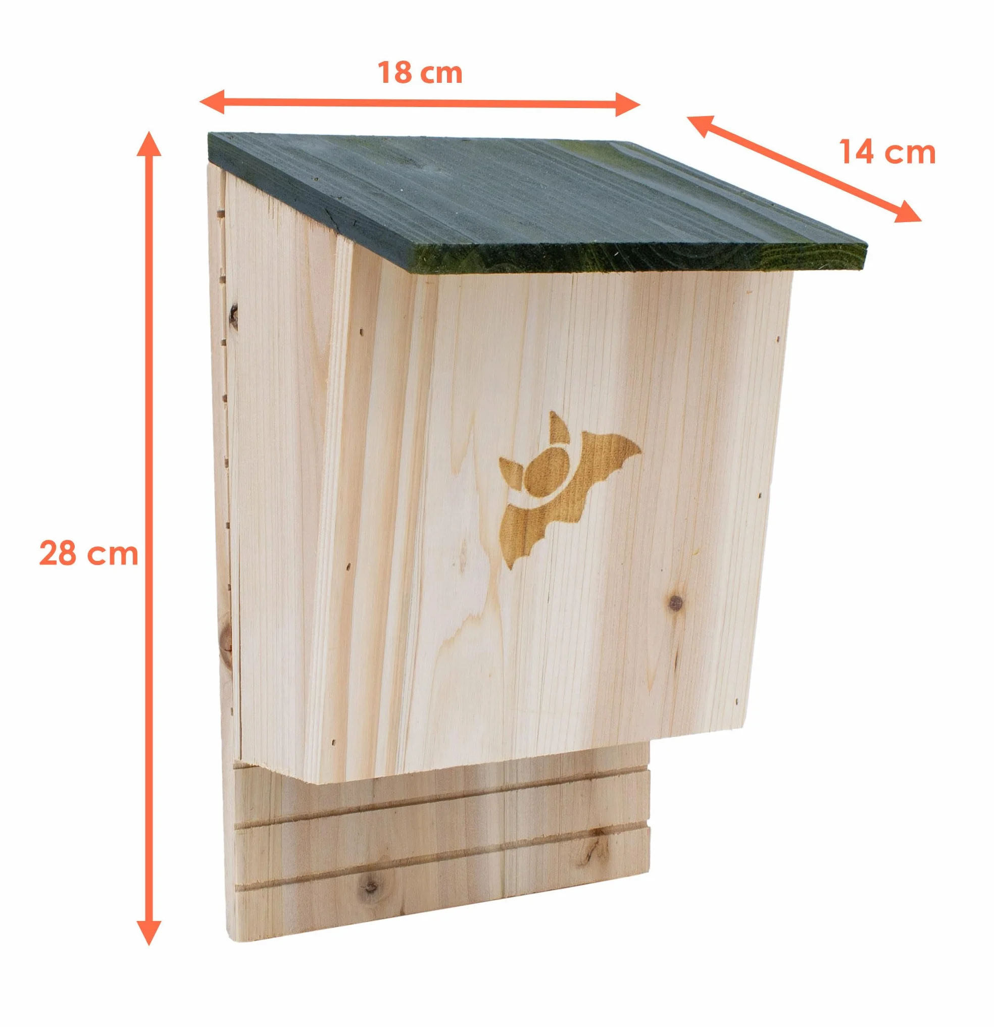 Casa de murciélagos de madera – 28 x 18 cm – Caja para colgar para murciélagos – Caja nido