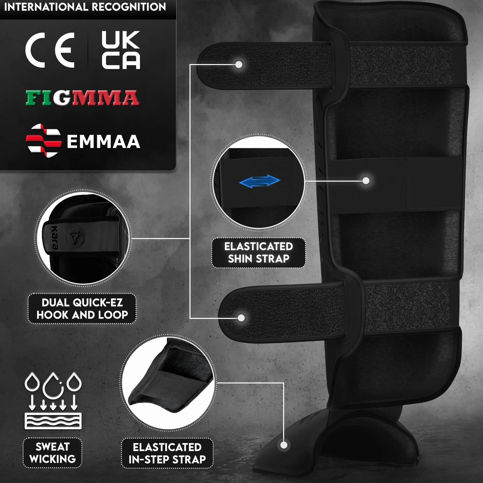 RDX Espinilleras Kick Boxing Muay Thai MMA Protección Maya Hide Cuero Kara Entrenamiento Boxeo