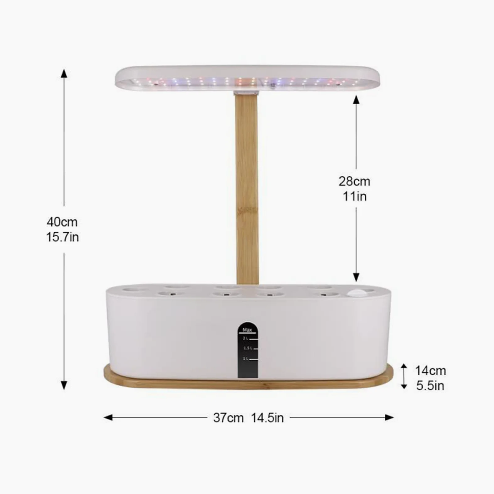 RoseFlower Sistema de Cultivo Hidropónico, Smart Garden, Kit de Cultivo Interior con Luz de Crecimiento LED de Espectro Completo de autorriego, Altura Ajustable - huerto Interior (Blanco)