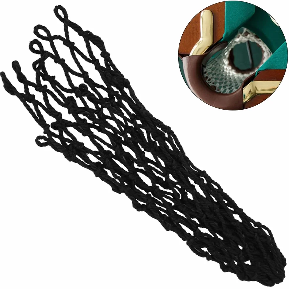 Bolsa de Malla de Billar de Nylon 6PCS Set para Mesa de Billar Negro