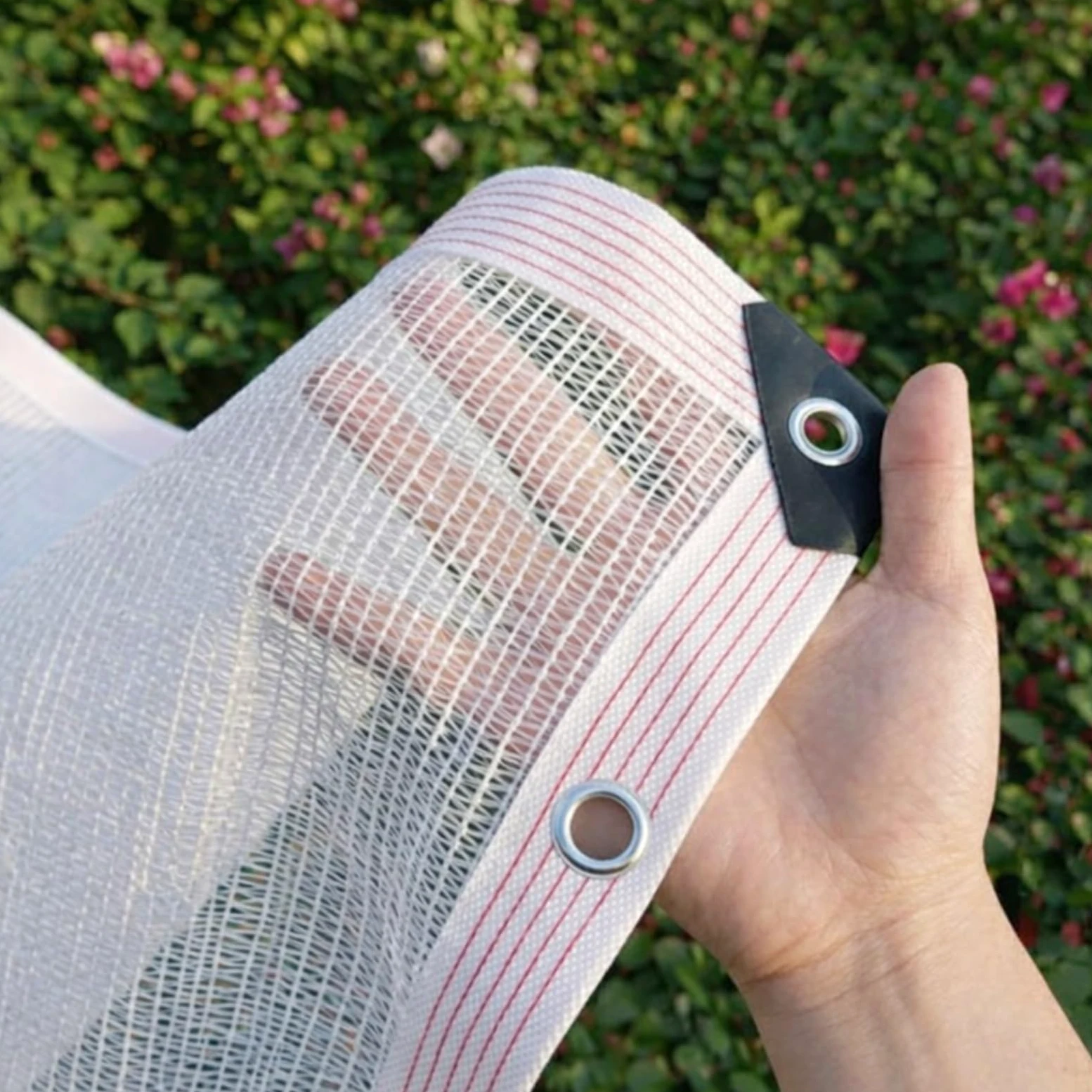 Malla de protección UV 90 % transpirable, para balcón, malla antigranizo para jardín, pérgola, diseño de ojales, tamaño 4 x 10 m