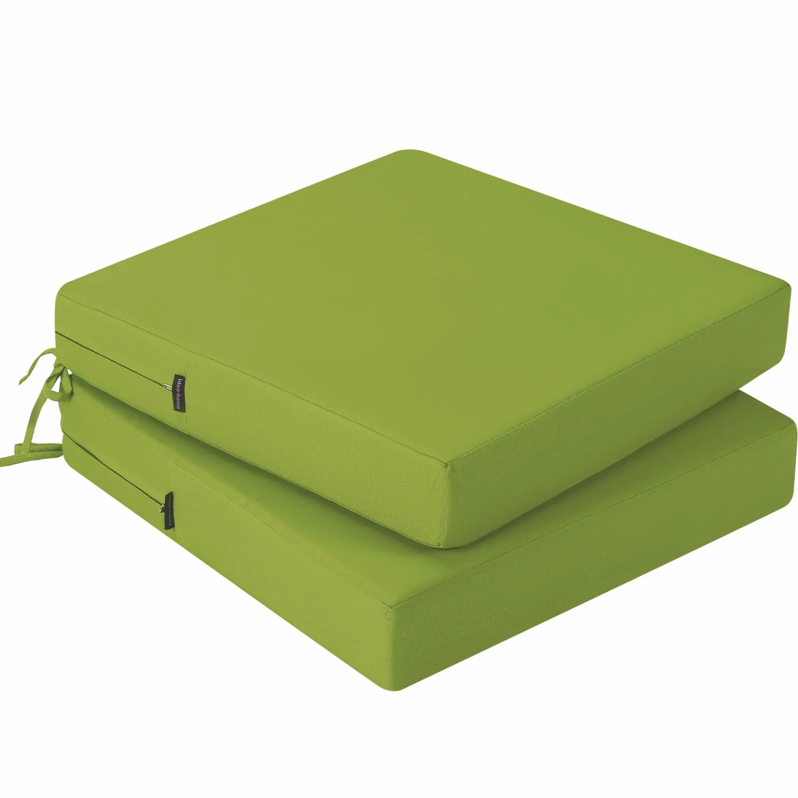 Cojines de asiento impermeables para exterior 50x50 cm 7 cm grosor ratán con lazos juego de 2