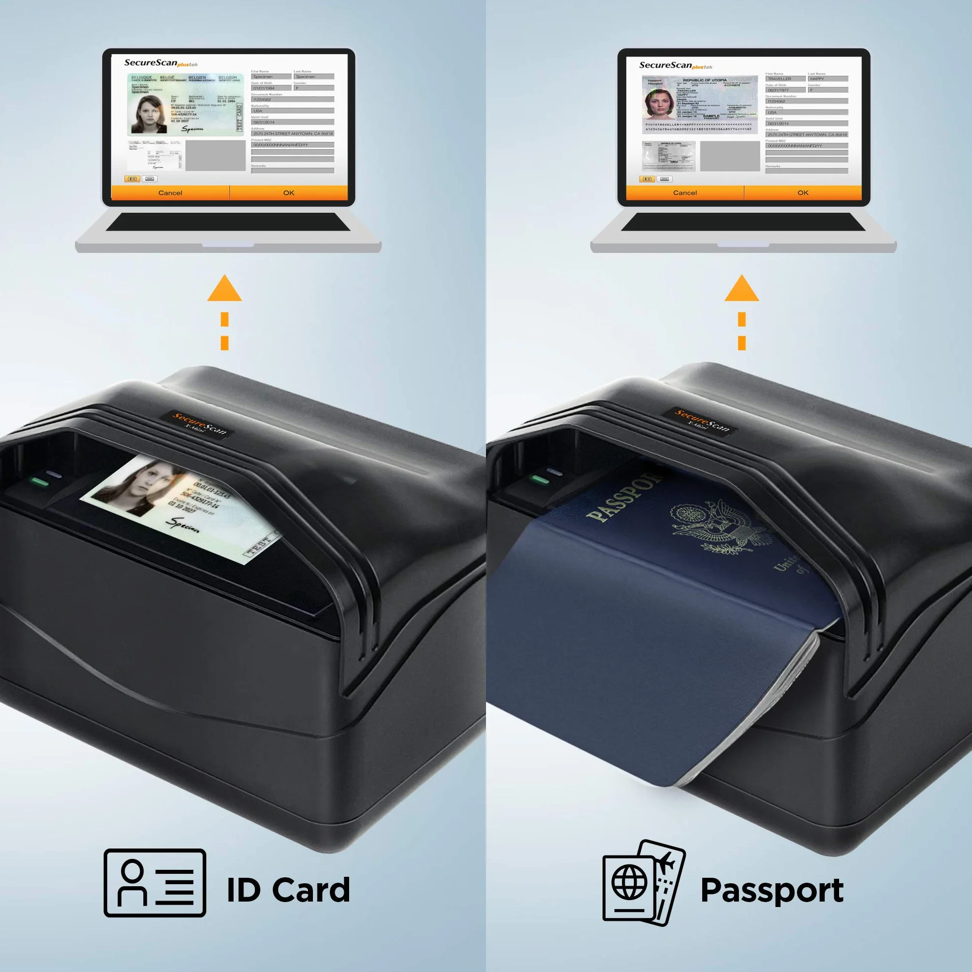 Plustek X-Mini Escáner de Pasaporte y Tarjeta de Identidad