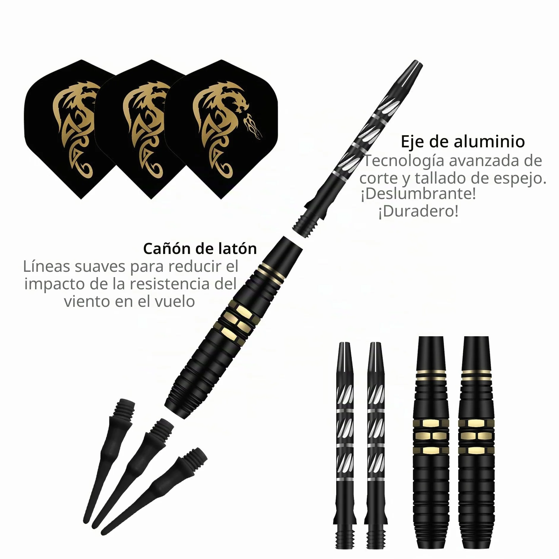Dardos Blandos Profesionales 18 Gramos con Punta de Plástico para Diana Electrónica, Juego de 3