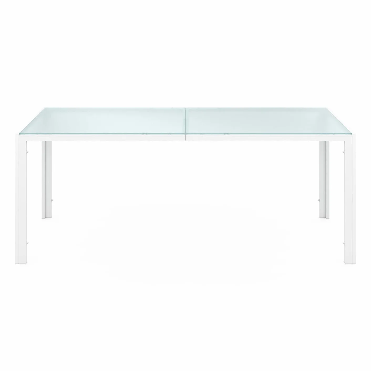 Salón de jardín Madrid Mesa 190 cm 8 sillas apilables blanco beige