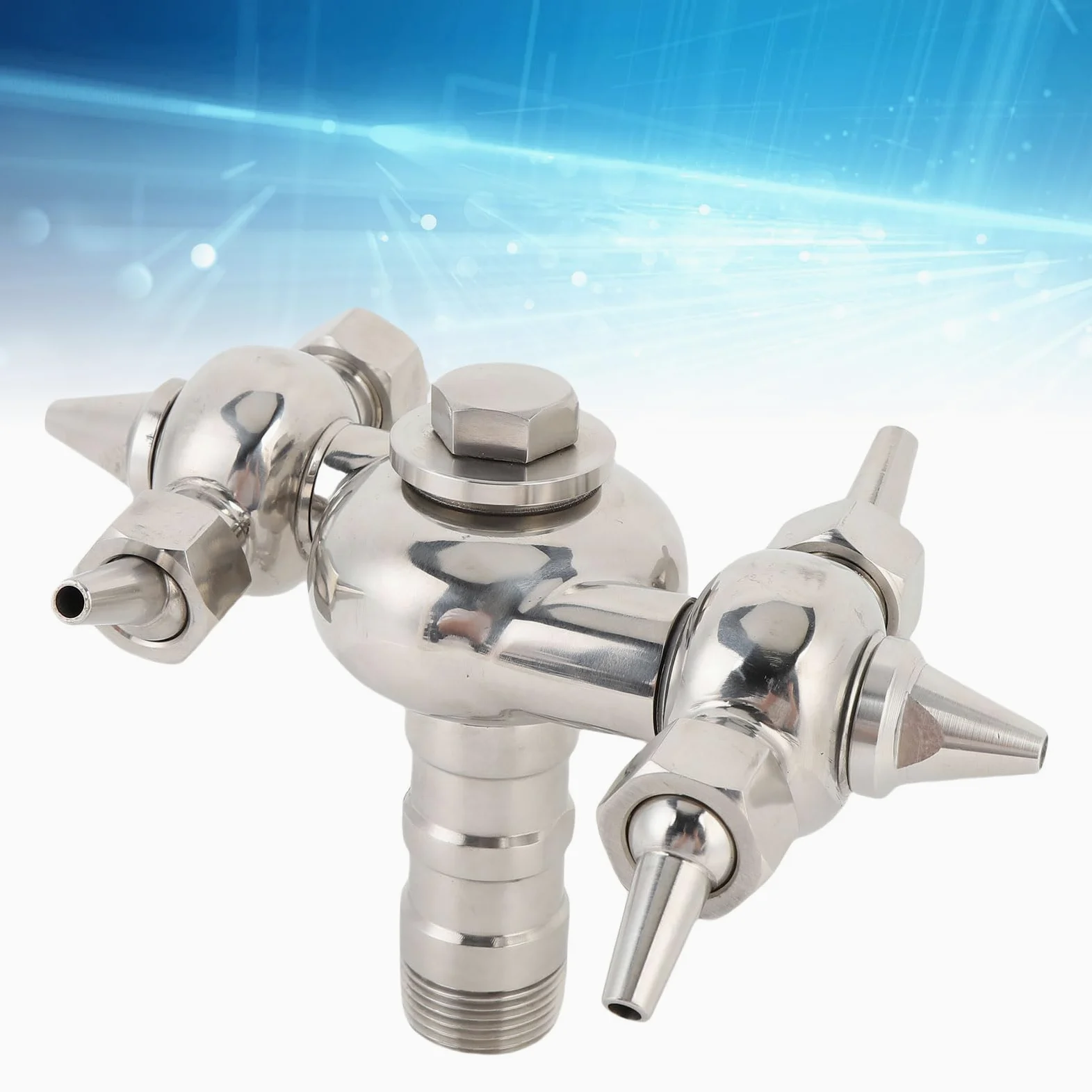 304 Bola de Pulverización de Limpieza de Acero Inoxidable de Acero Inoxidable 360 °, Lavadora de Tornillo de Rosca Masculina DN25, 2-16 Rpm, Retivado de Retroceso, sin ángulo