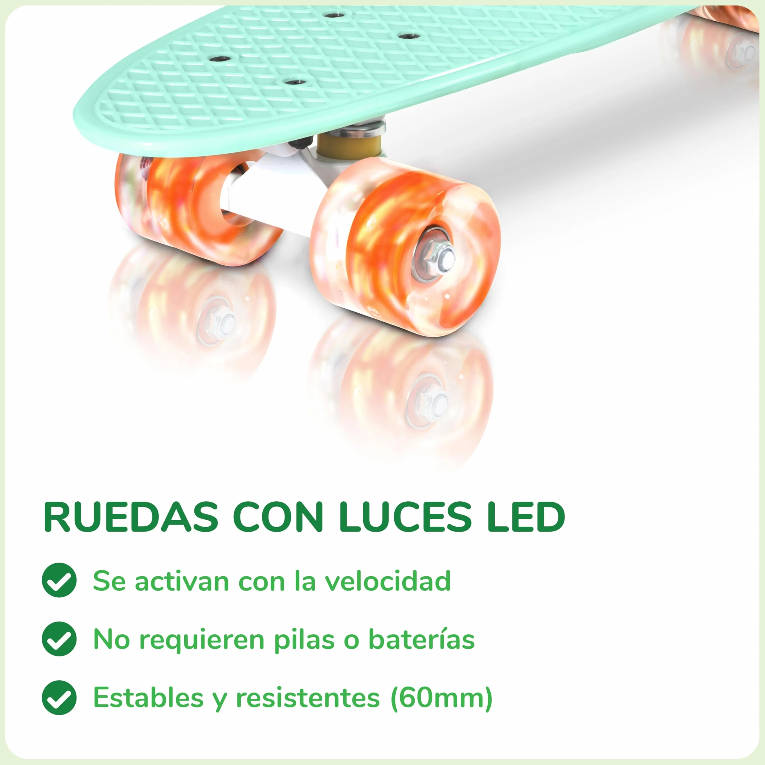 Sawyer Bikes Monopatin Skateboard con Ruedas LED para Niños y Adolescentes