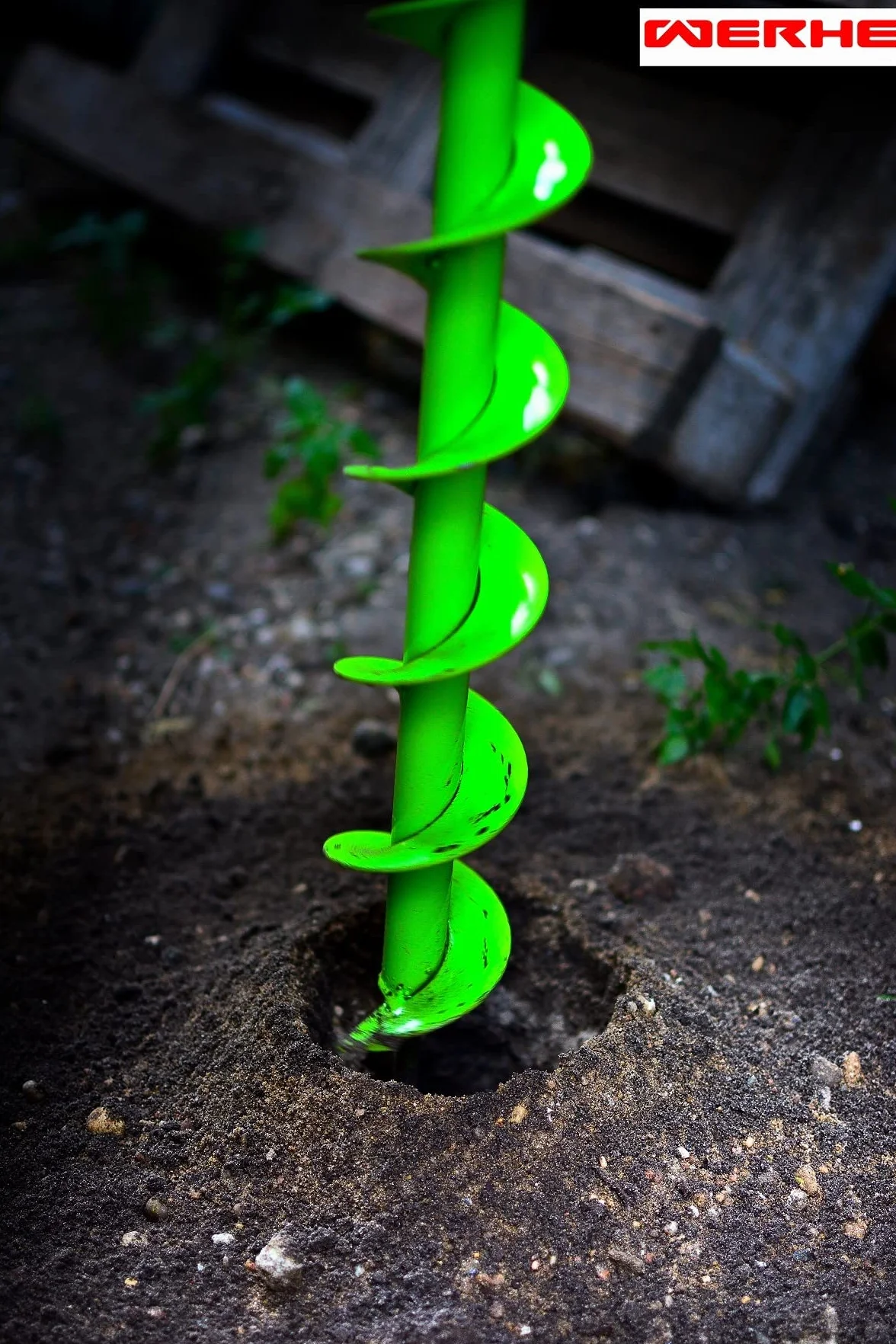 WERHE Barrena para tierra 150 mm con adaptador M14 – Barrena robusta para taladros – Punta de perforación precisa para jardín