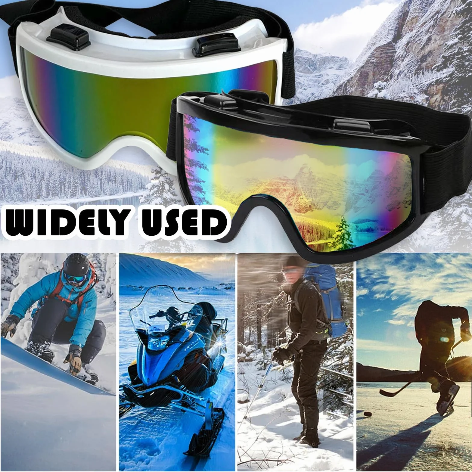 BDSHUNBF Ski Goggles Women Men Snowboard Goggles Windproof Snow Goggles Eyewear Safety Protection