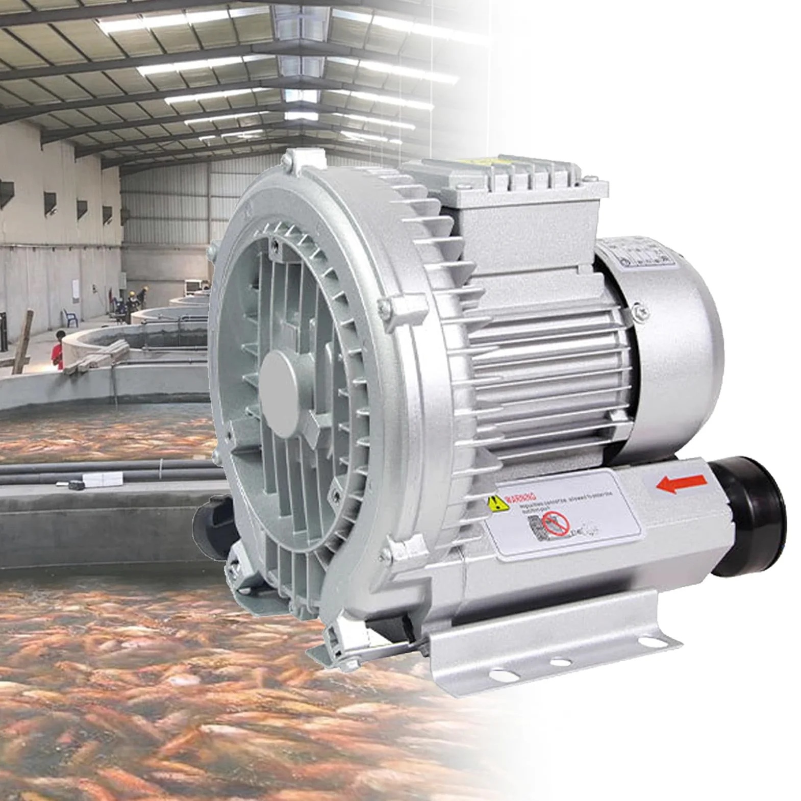 Genérico Máquina de aireación y oxigenación de 220 V/380 V para estanques y Piscinas, soplador regenerativo Industrial de 370 W con Filtro de Polvo, aireador de Alta eficiencia para el Soporte de la