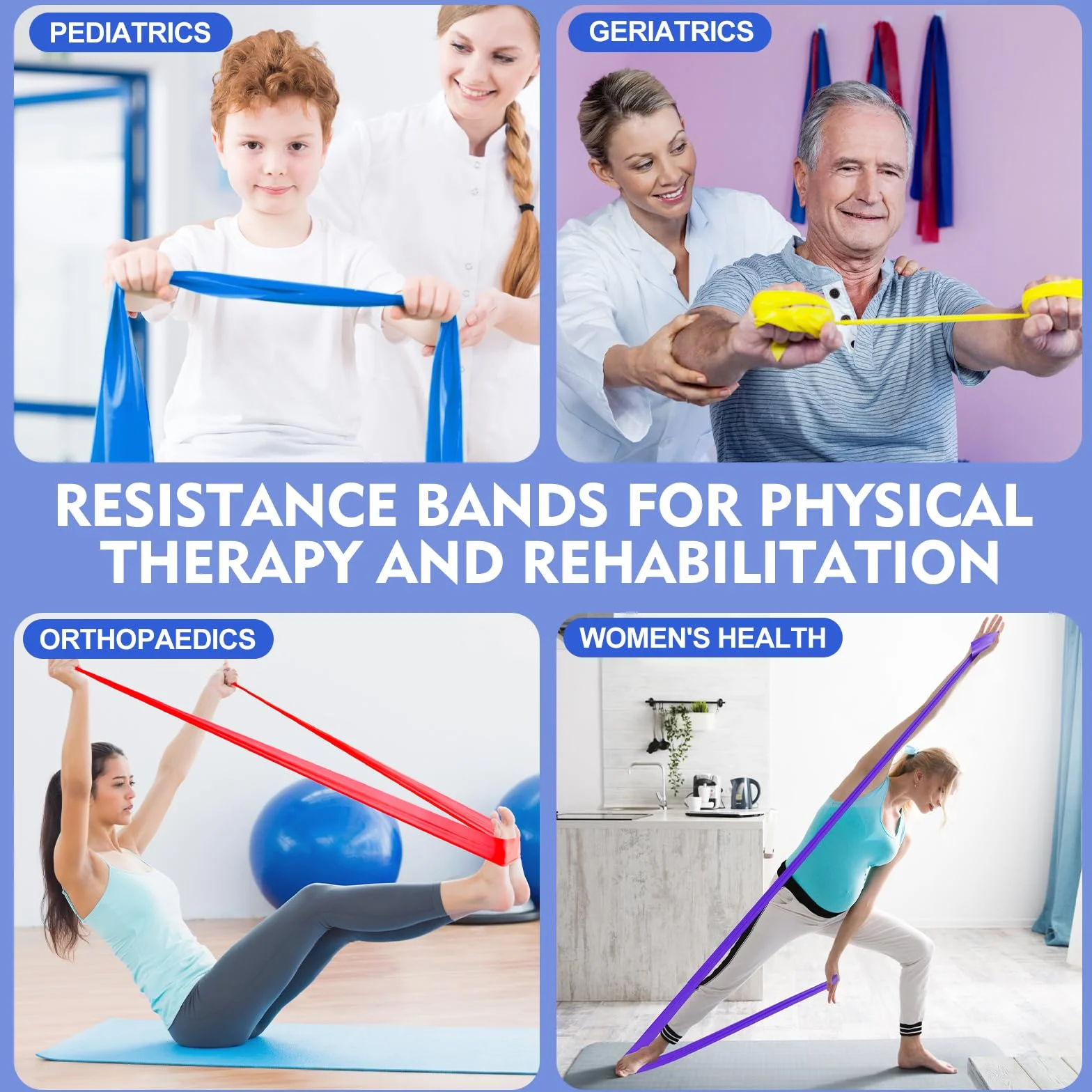 Fokky Gomas Elasticas Musculacion Set de 4 1.8M Bandas Elasticas con Bolsa de Transporte