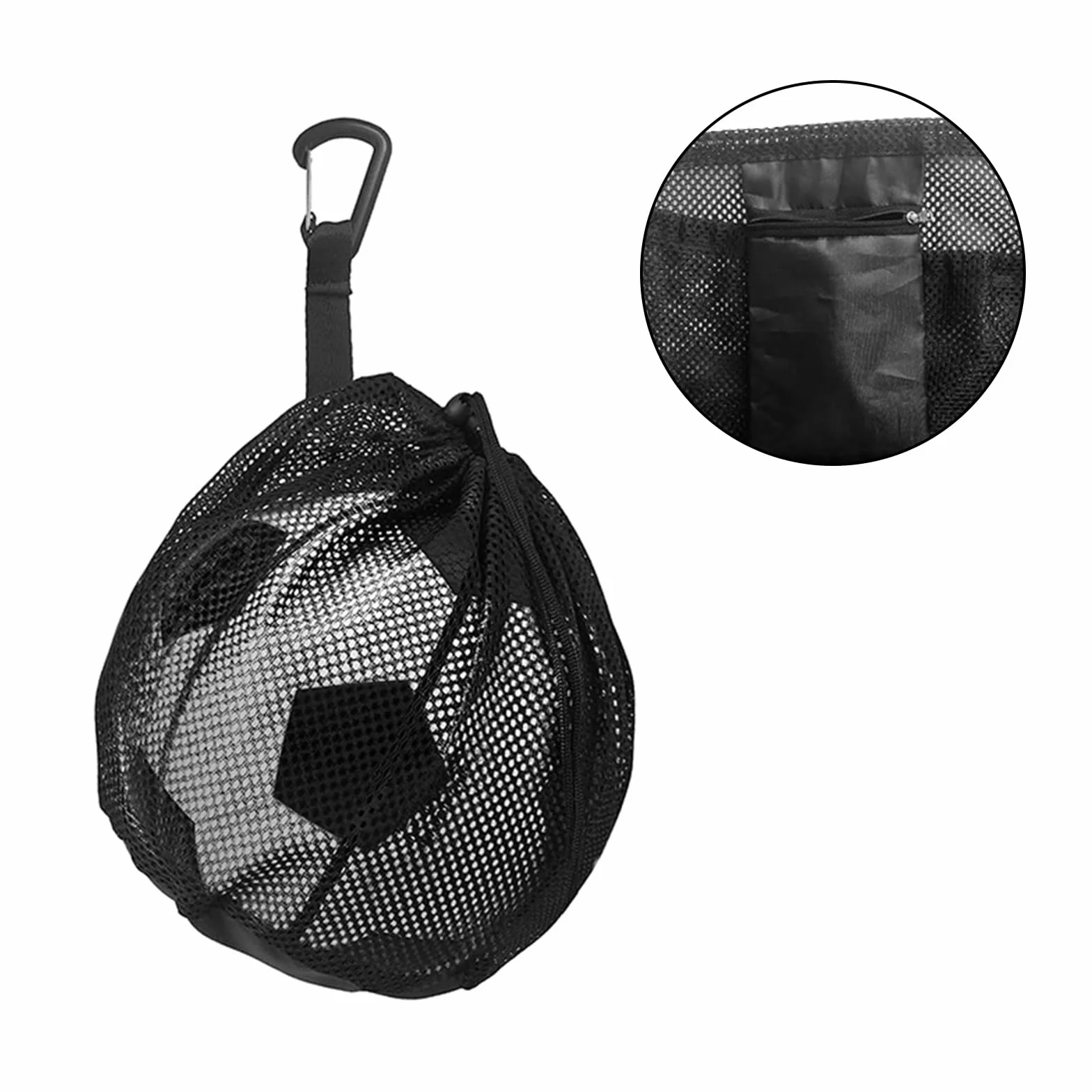 Bolsas de Malla para Pelotas, Bolsa de Red de Baloncesto con Cordón y Mosquetón