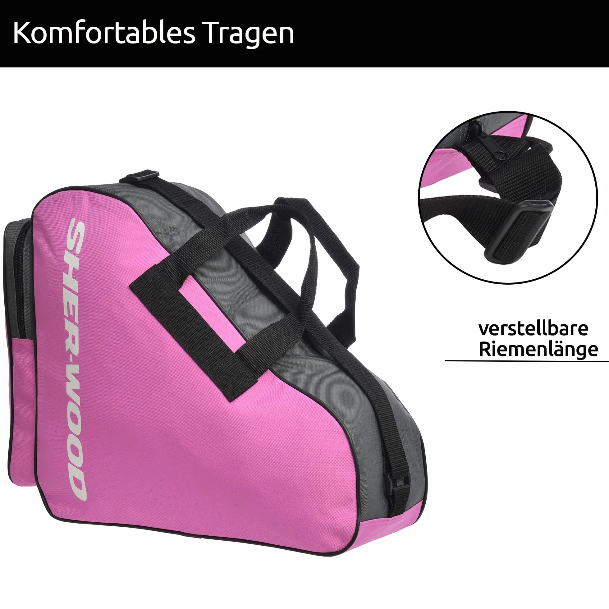 Sherwood Bolsa para Patines de Hielo 42x15x37 cm, Ice Skate Bag para Adultos y Niños