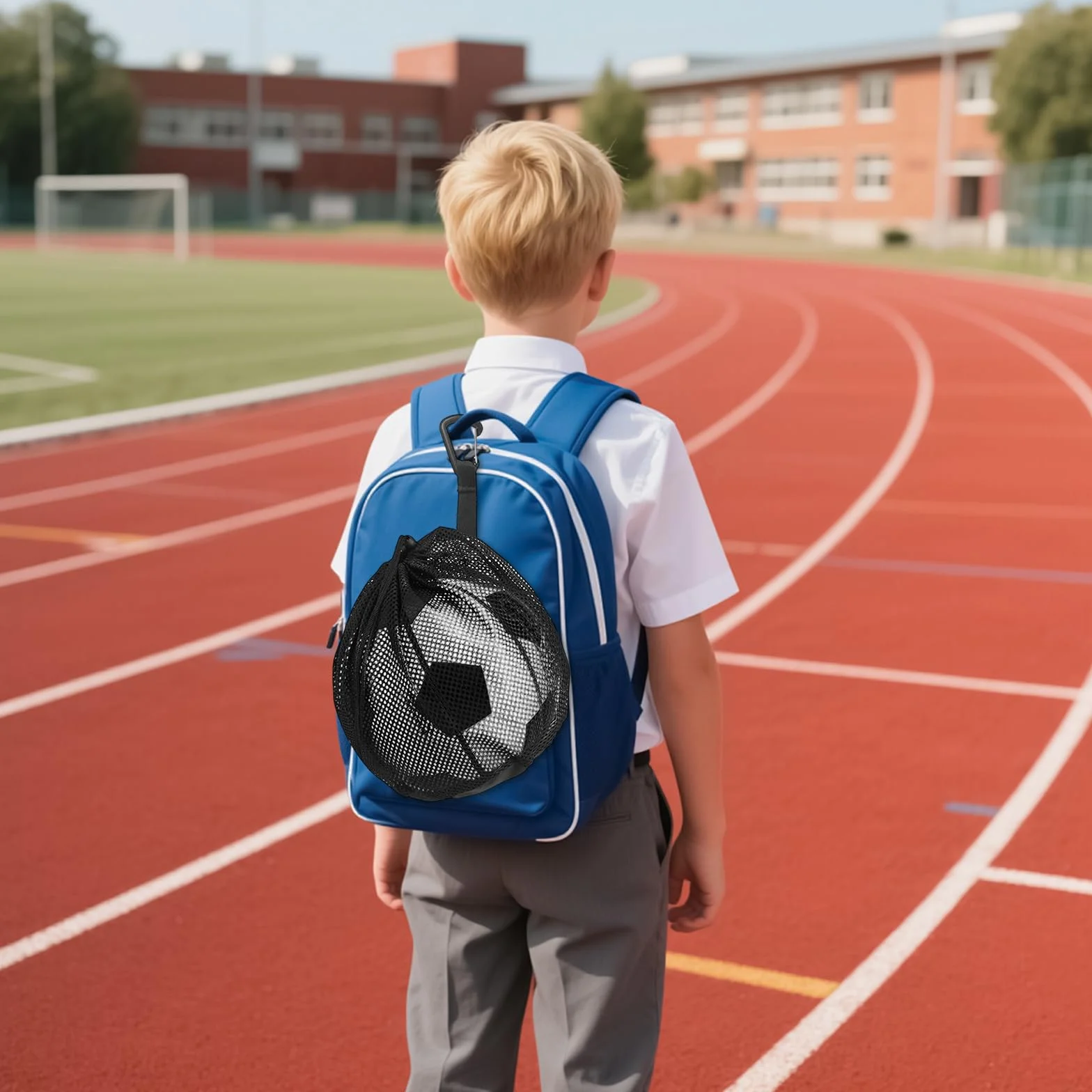 Bolsas de Malla para Pelotas, Bolsa de Red de Baloncesto con Cordón y Mosquetón
