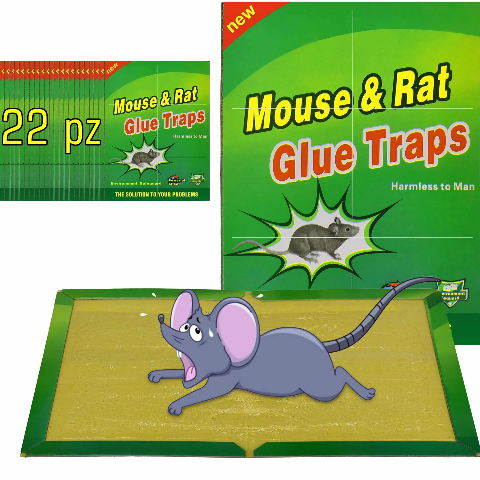 Trampas para Ratones 22 Piezas Pegamento Trampa Potente Grandes Ratones 【22 Piezas】
