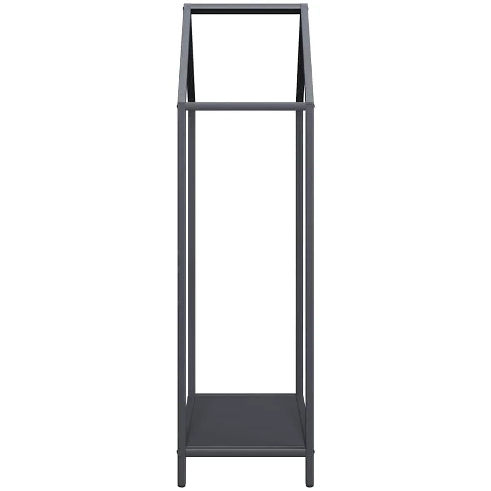 Estantería para leña antracita de acero laminado en frío, 40 x 25 x 90 cm, con 100 kg de capacidad de carga, soporte para leña para interior y exterior, almacenamiento de leña y leña en el