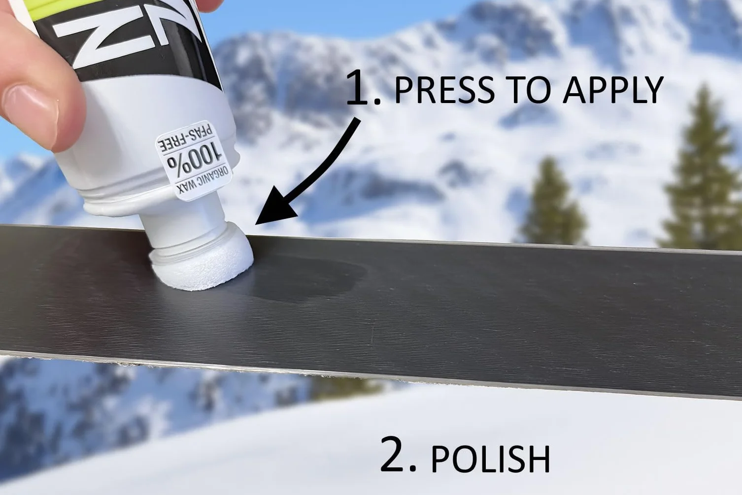 Cera Orgánica NZEROWAX para Ski y Snow 100 ml Aplicador Universal