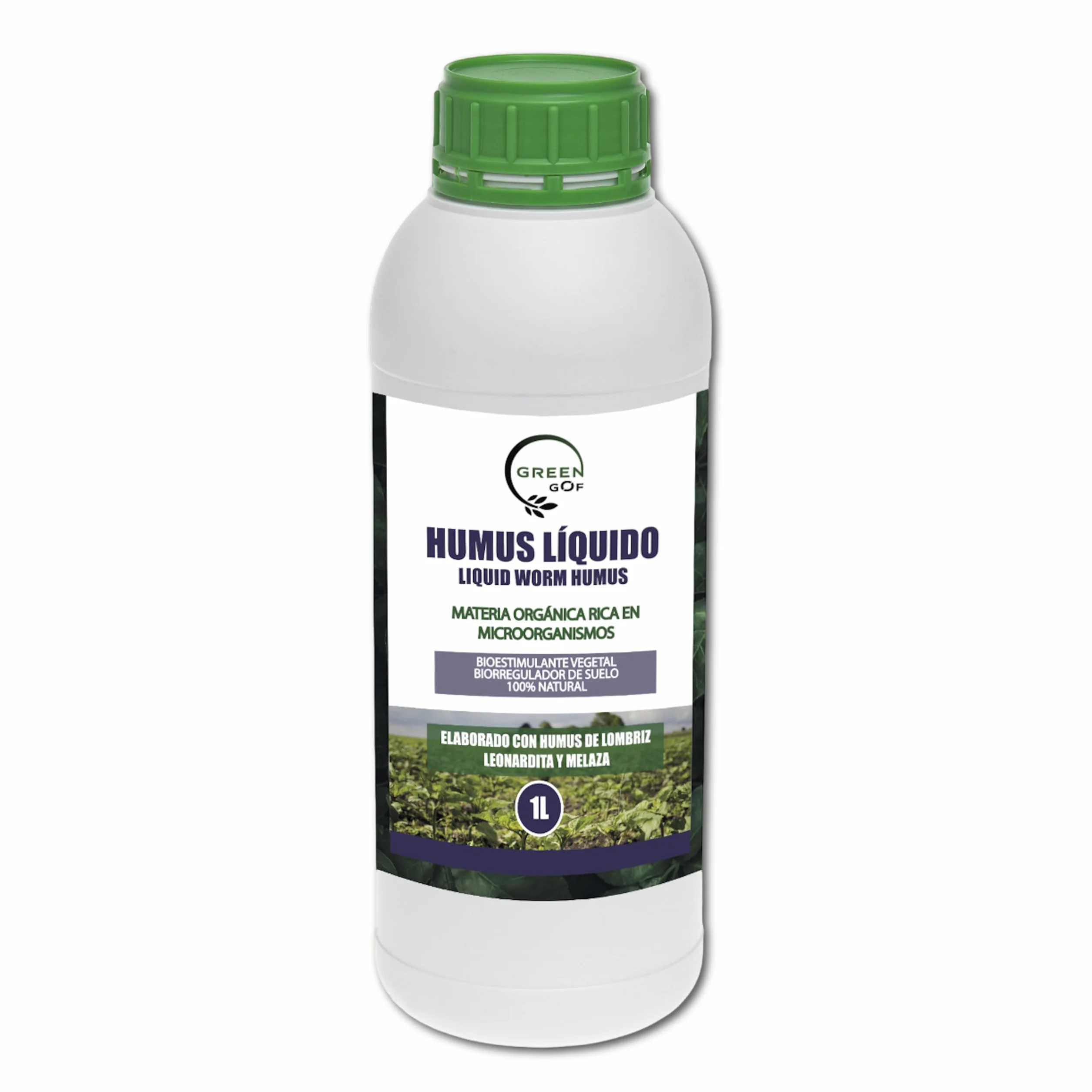 GREENGOF Humus Líquido de Lombriz Premium 1L. Enriquecido con Leonardita y Melaza. Fertilizante Rico en Microorganismos. Acelera el crecimiento de las Plantas. Aumenta el tamaño y cantidad de Frutos.