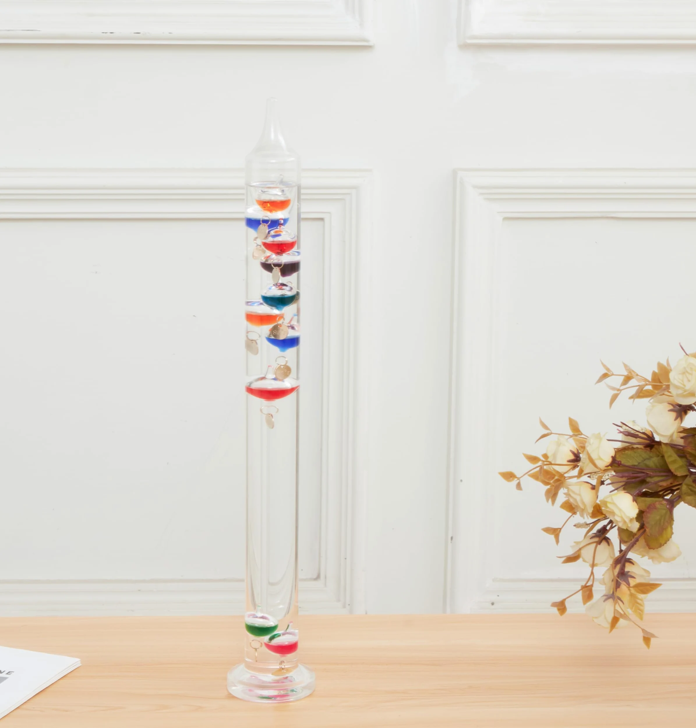 Termómetro Galileo de 20.5 pulgadas con 10 bolas multicolor