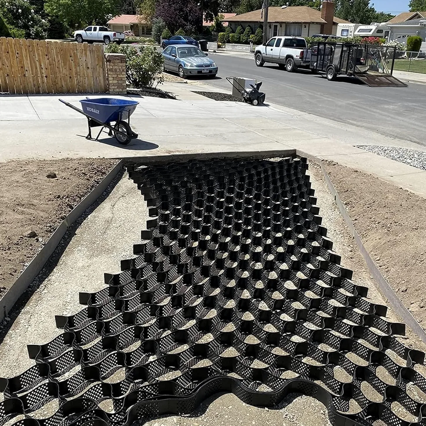 Rejilla de grava resistente | Tamaños de 3 pies a 30 pies | Soporta 1800 libras/pies cuadrados | Base de pavimentador para entradas y caminos | Solución de fácil instalación y estabilización