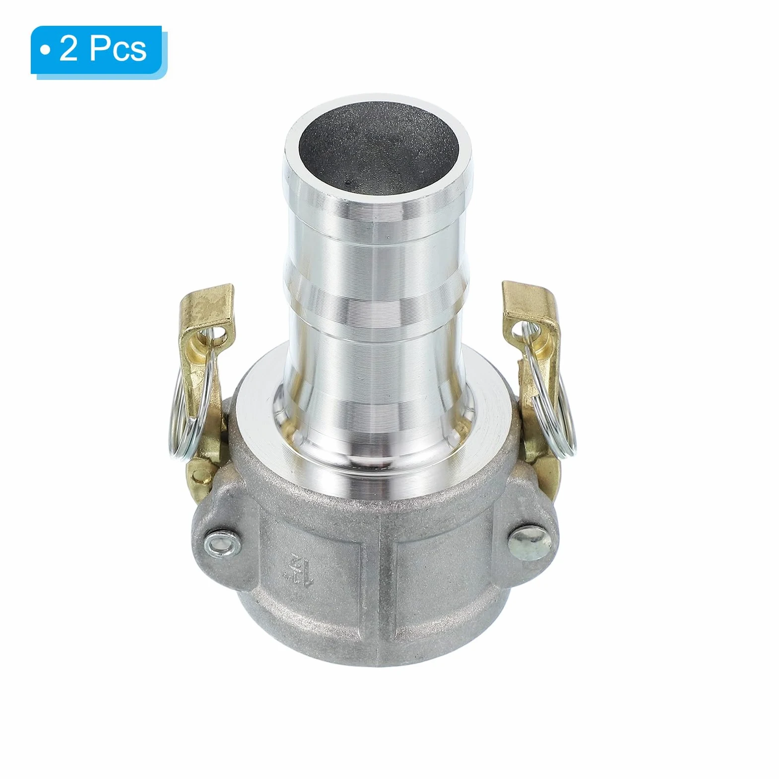 PATIKIL Paquete de 2 accesorios de bloqueo de leva de aluminio de 1.5 pulgadas, adaptador macho x rosca NPT hembra, acoplamiento de desconexión rápida, accesorio de manguera de bloqueo de leva
